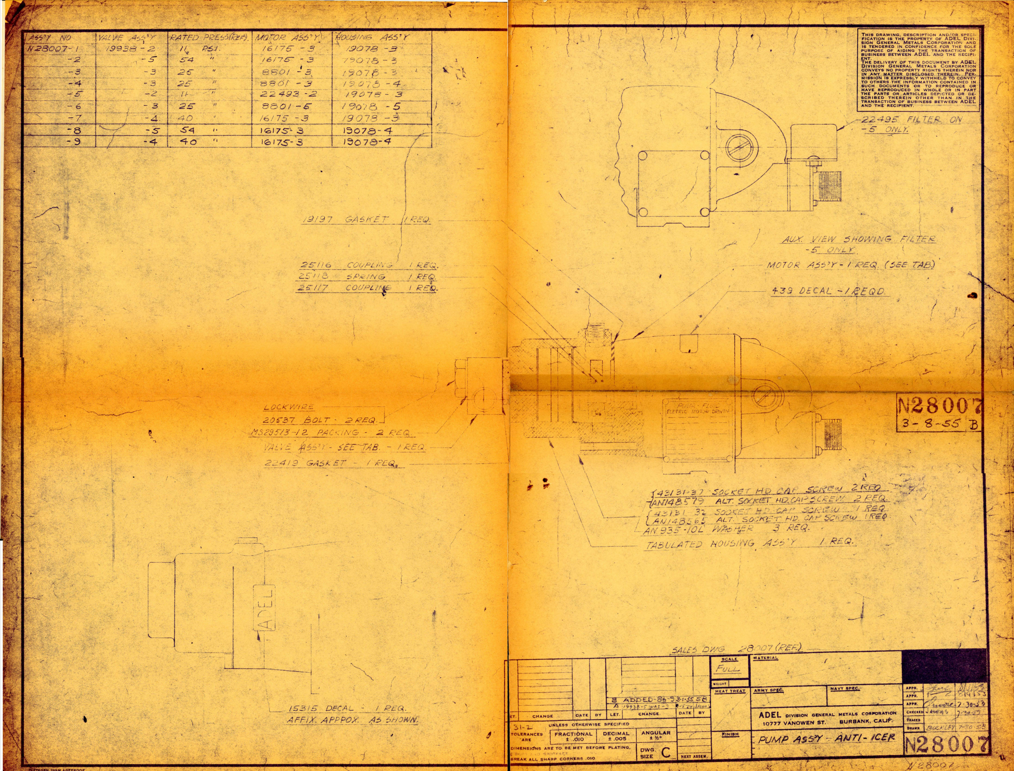 Sample page 1 from AirCorps Library document: Pump Assembly - Anti-Icer 