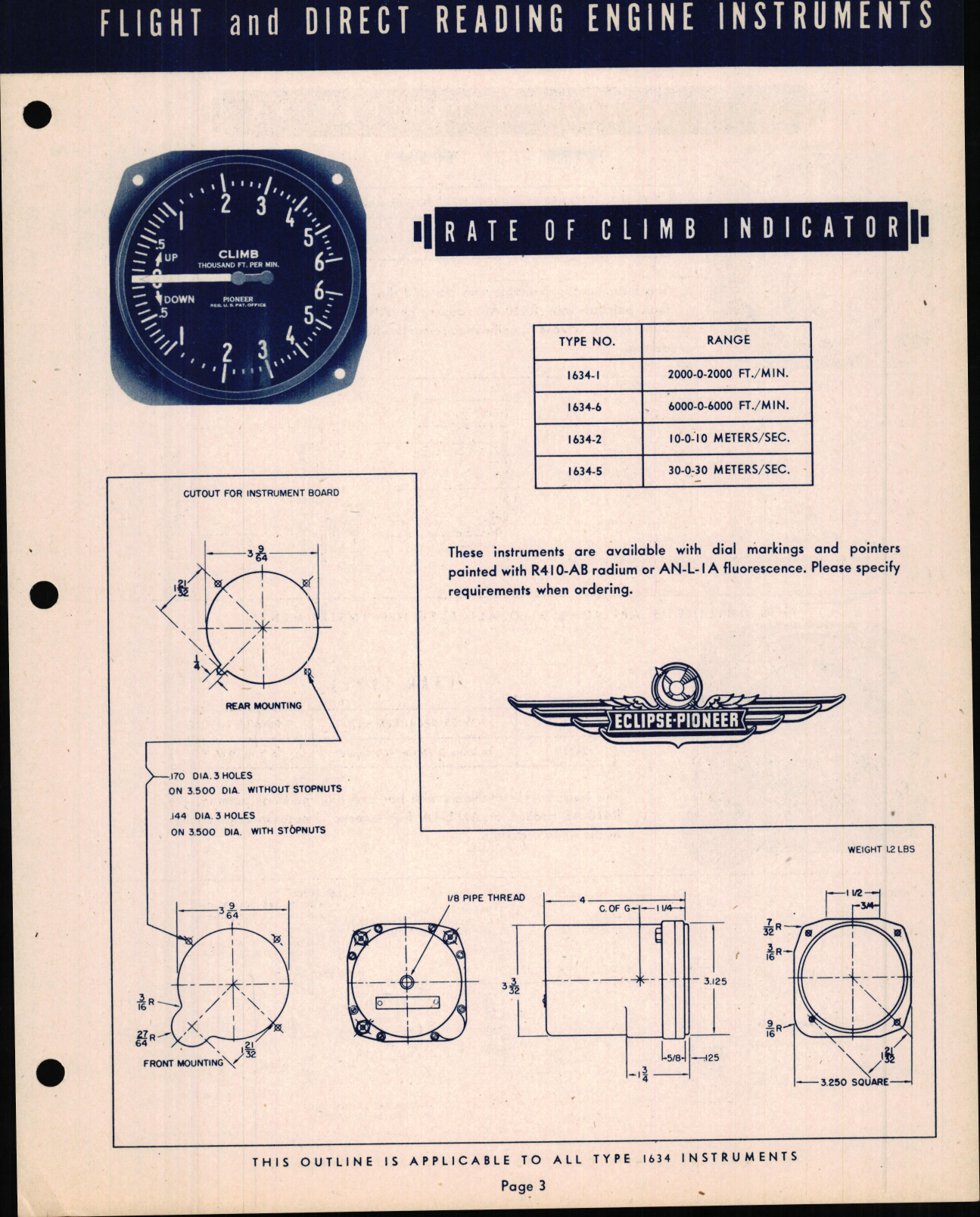 Sample page 7 from AirCorps Library document: Pioneer Aircraft Instruments