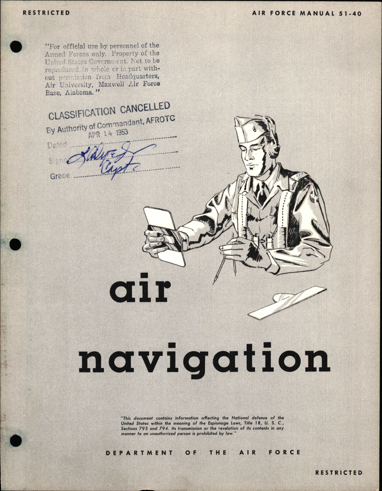 Sample page 1 from AirCorps Library document: Air Navigation