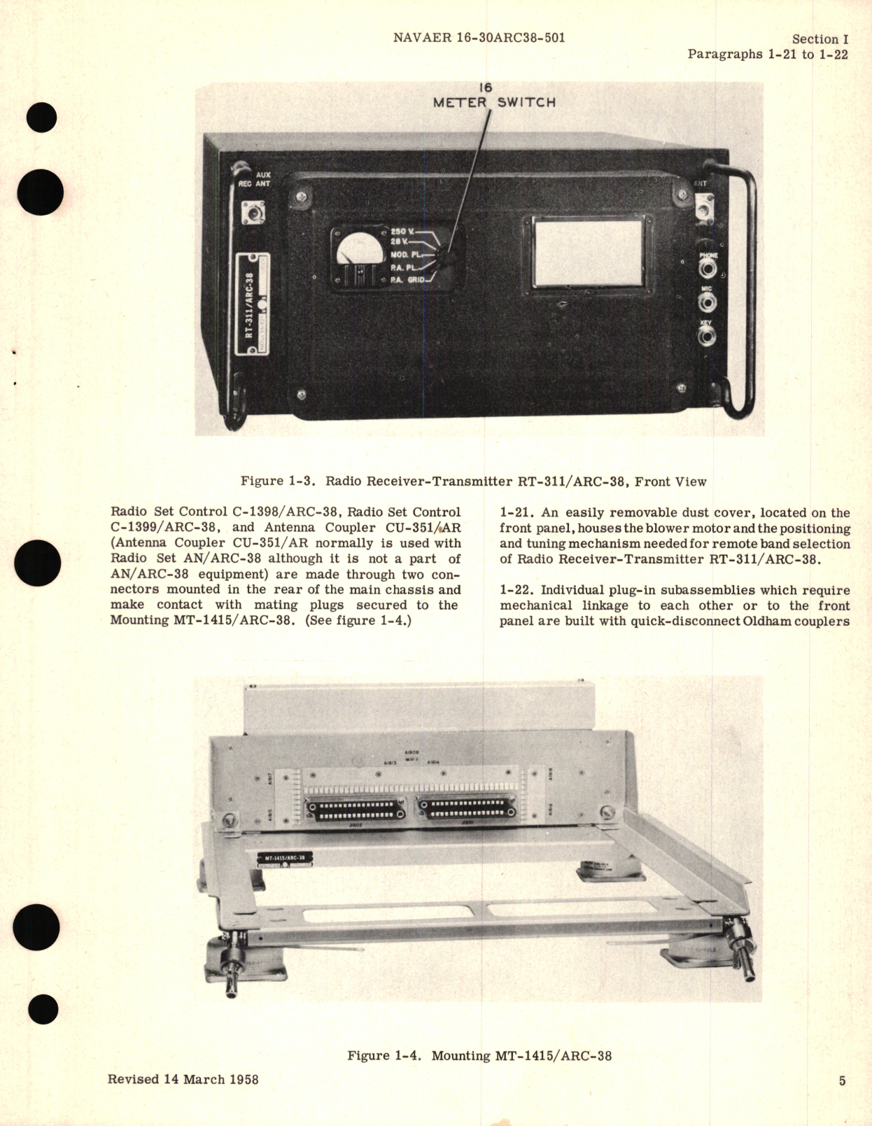 Sample page 7 from AirCorps Library document: Operating Instructions for Radio Set AN/ARC-38 