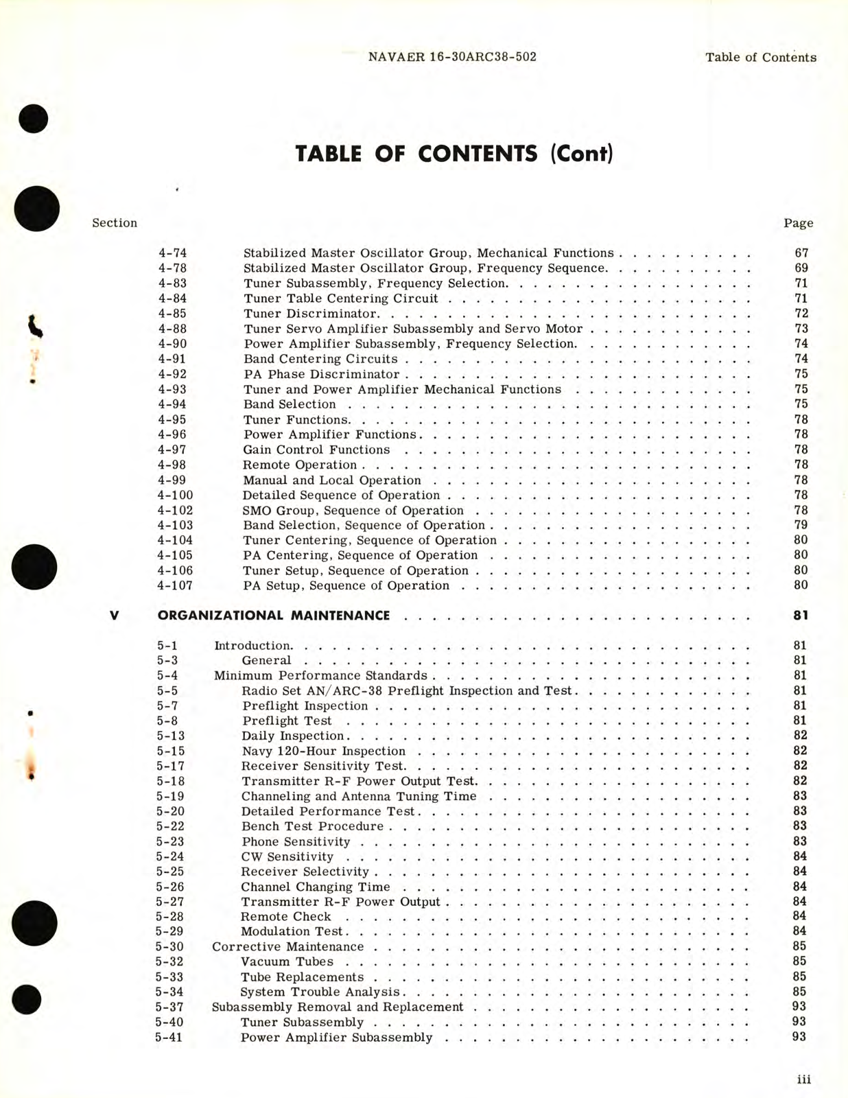 Sample page 5 from AirCorps Library document: Service Instructions for Radio Set AN/ARC-38