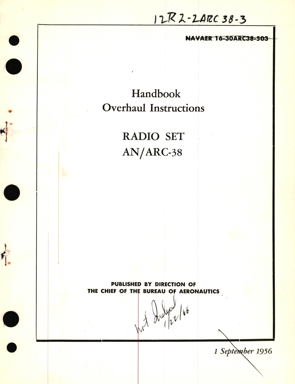 Sample page 1 from AirCorps Library document: Overhaul Instructions for Radio Set AN ARC-38