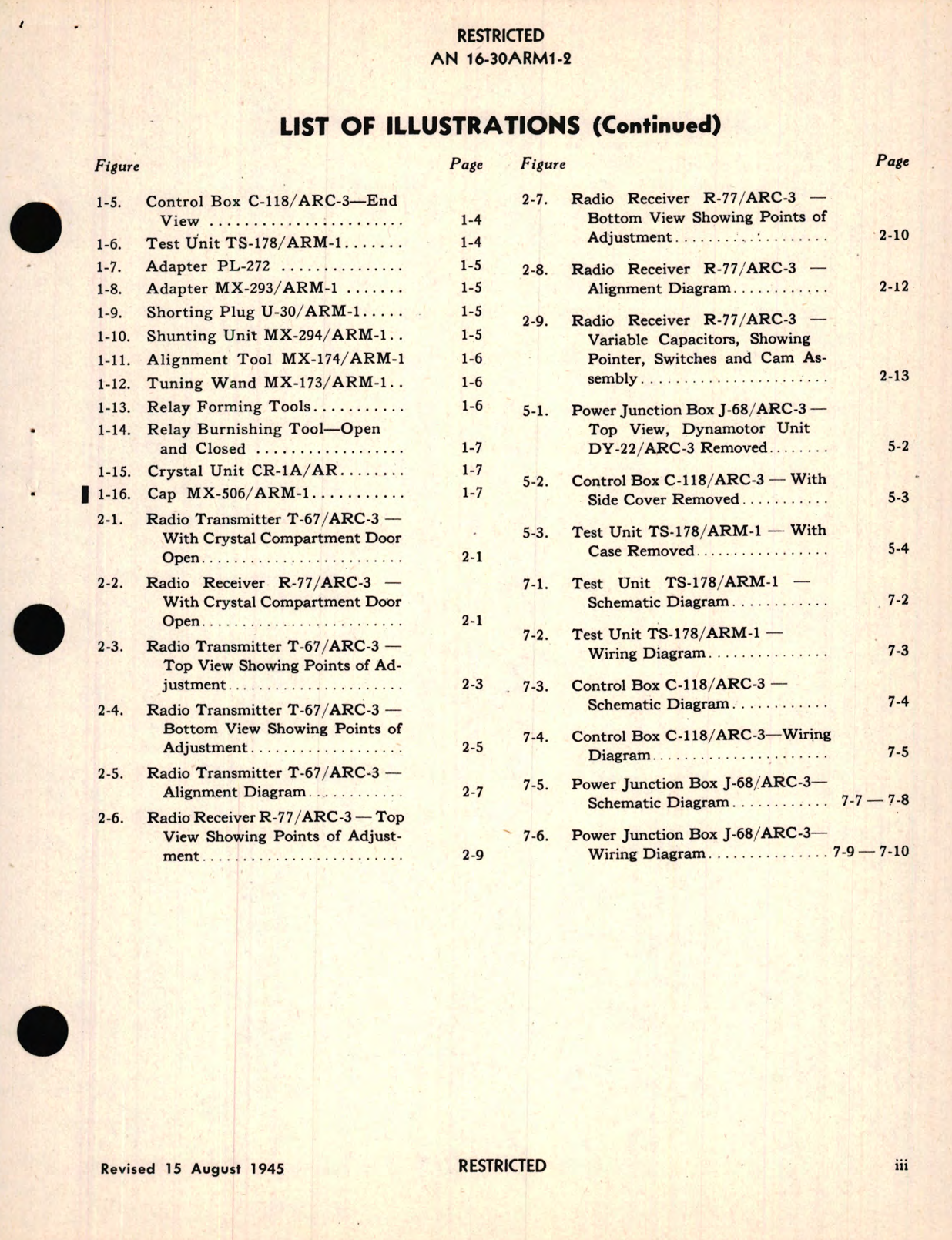 Sample page 5 from AirCorps Library document: Maintenance Instructions for Radio Test Set AN/ARM-1