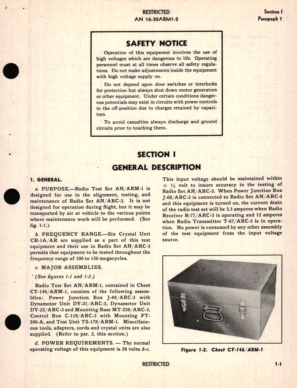 Sample page 9 from AirCorps Library document: Maintenance Instructions for Radio Test Set AN/ARM-1