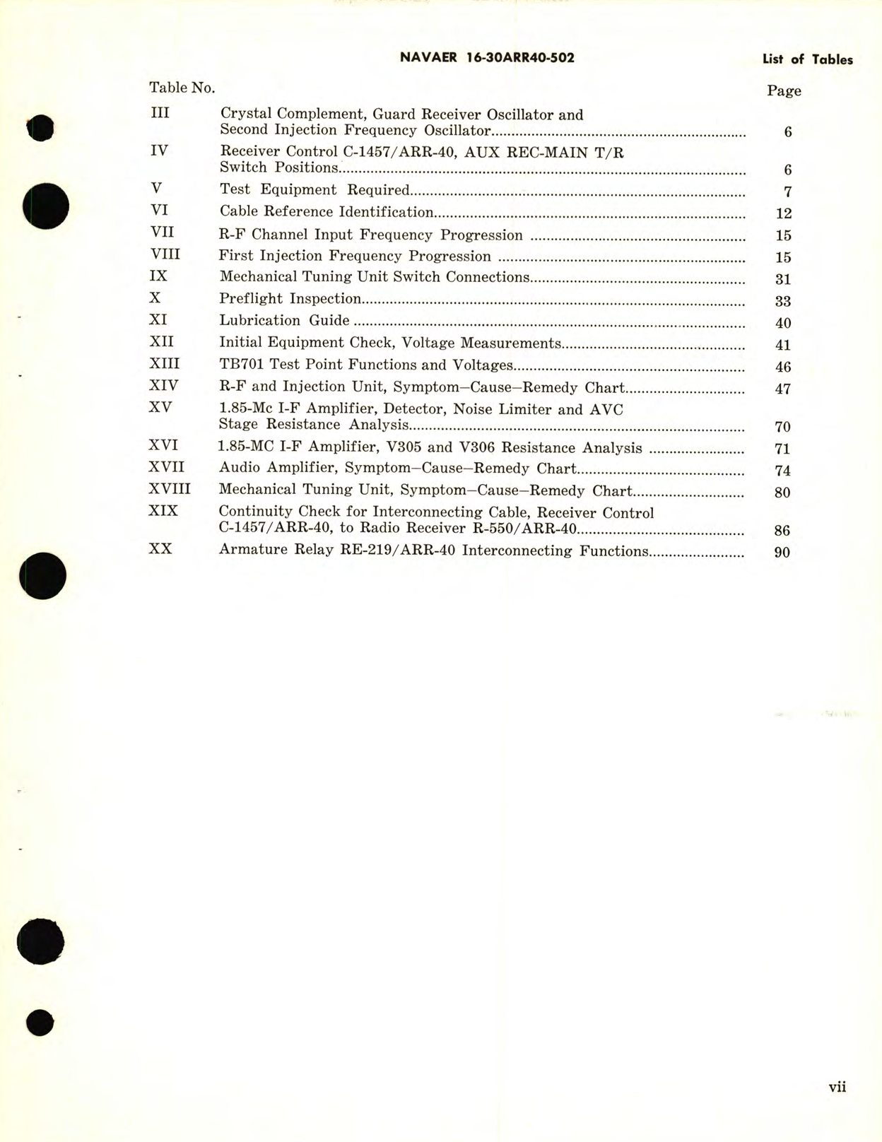 Sample page 9 from AirCorps Library document: Service Instructions for Receiving Set, Radio AN/ARR-40