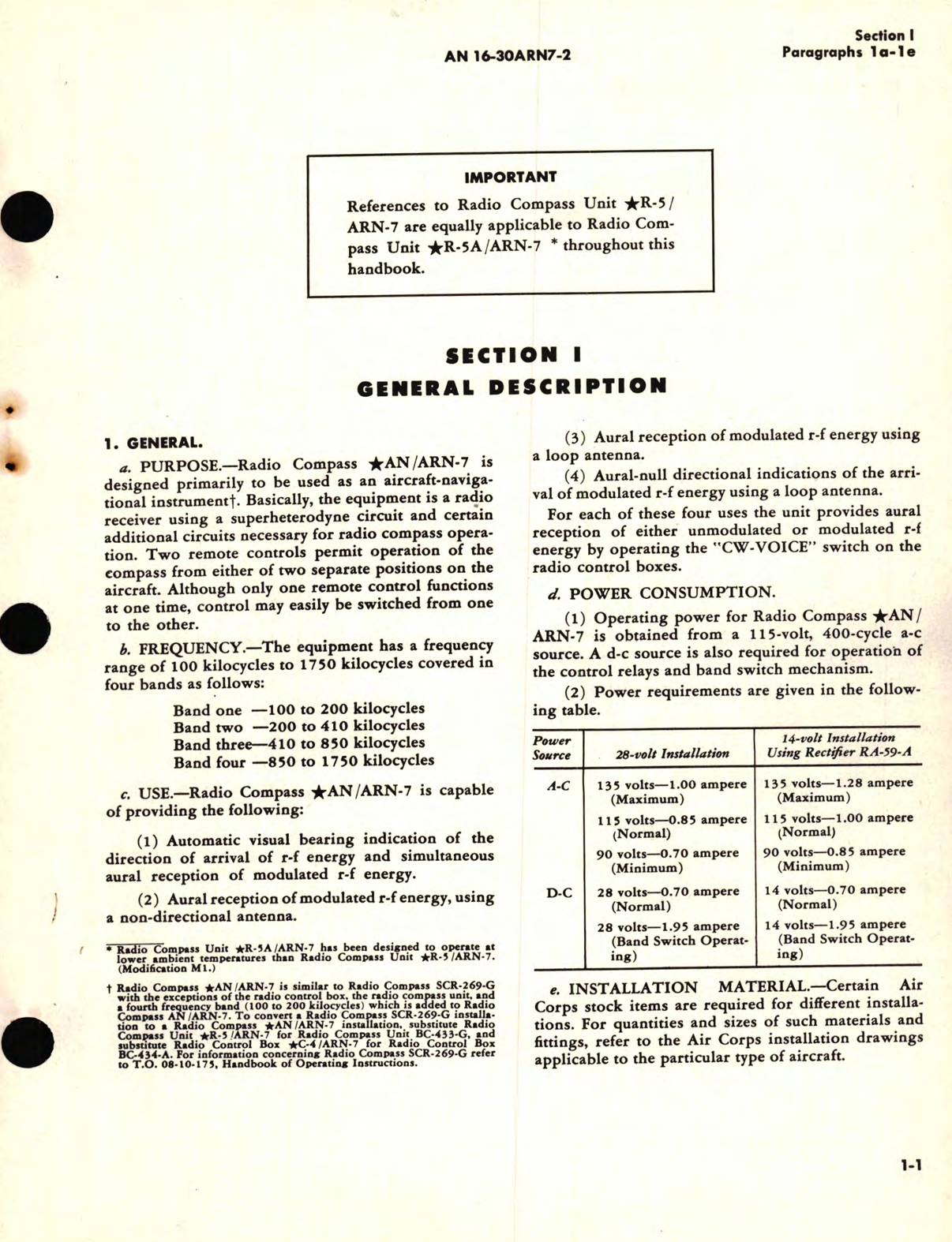 Sample page 7 from AirCorps Library document: Operating Instructions for Radio Compass AN/ARN-7