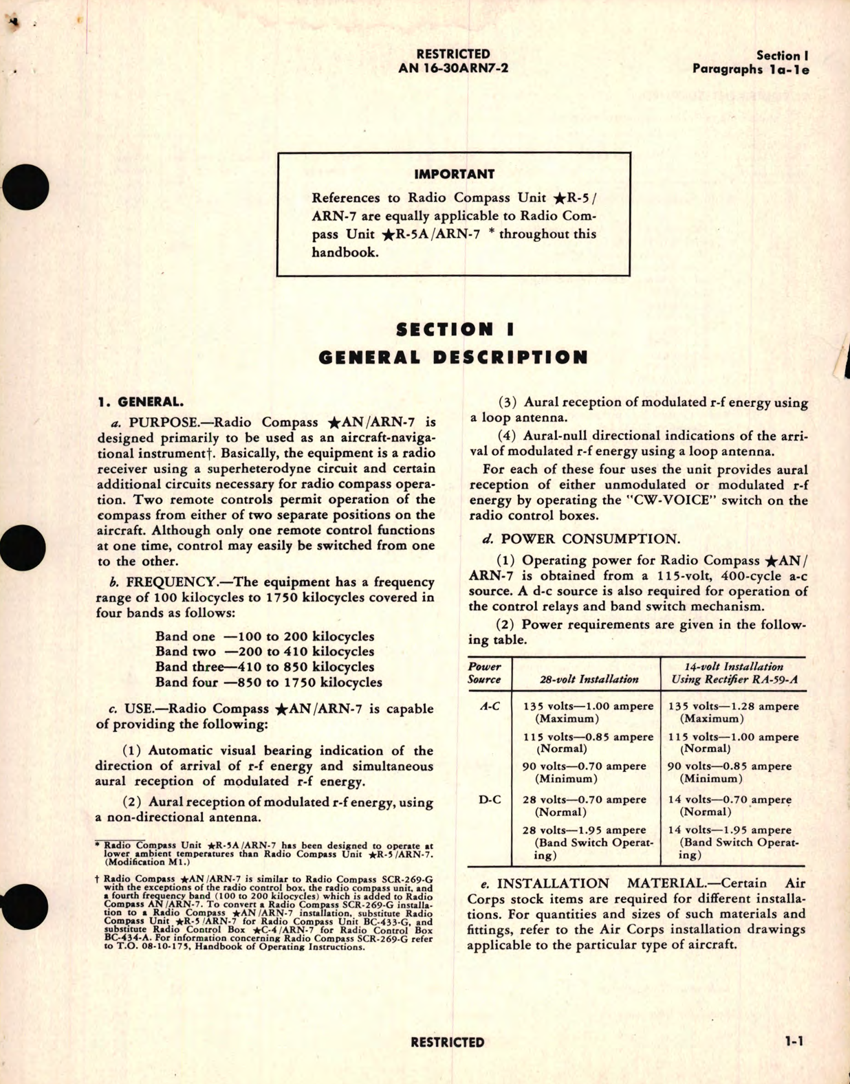 Sample page 7 from AirCorps Library document: Operating Instructions for Radio Compass AN/ARN-7