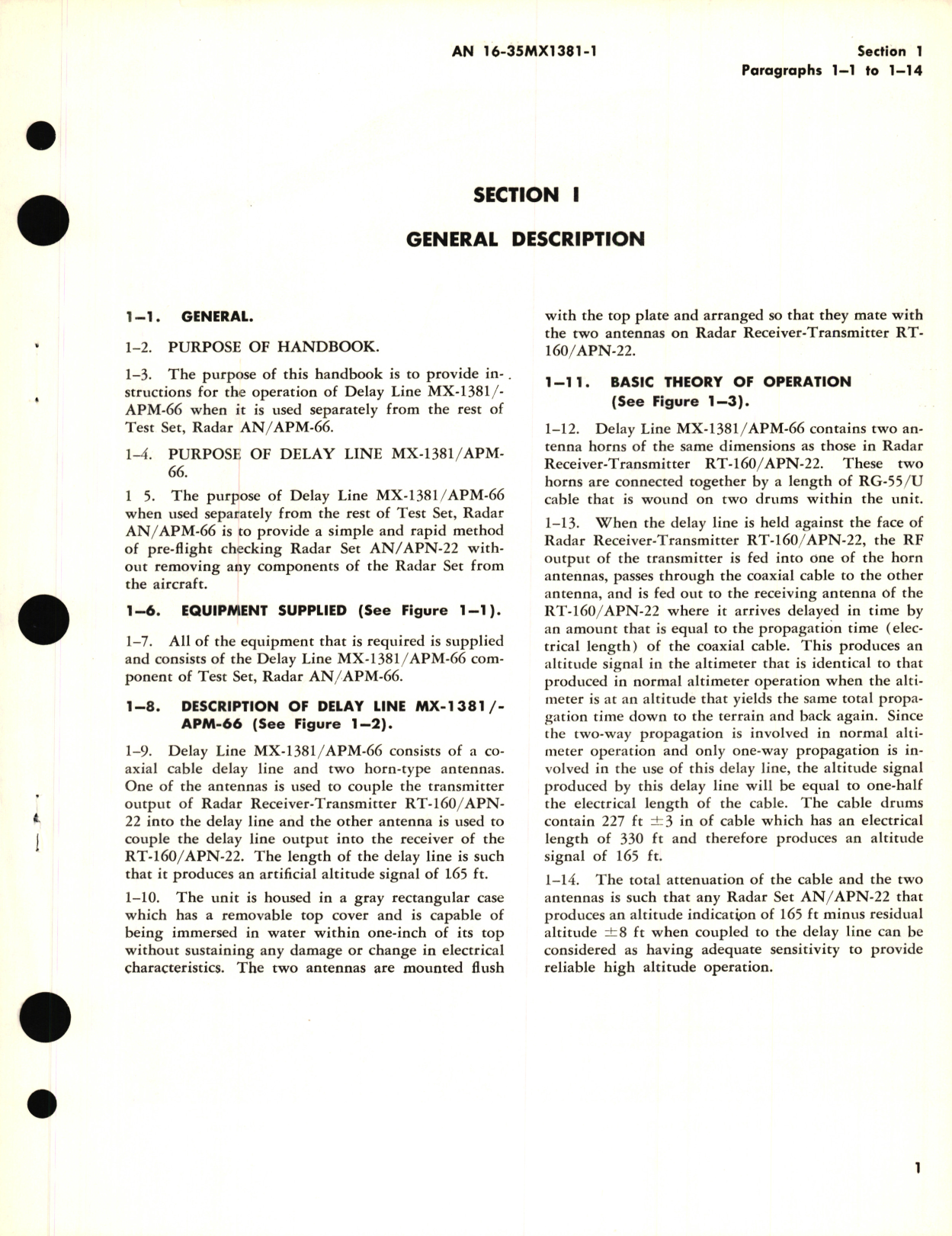 Sample page 5 from AirCorps Library document: Operating Instructions for Delay Line MX-1381 APM-66