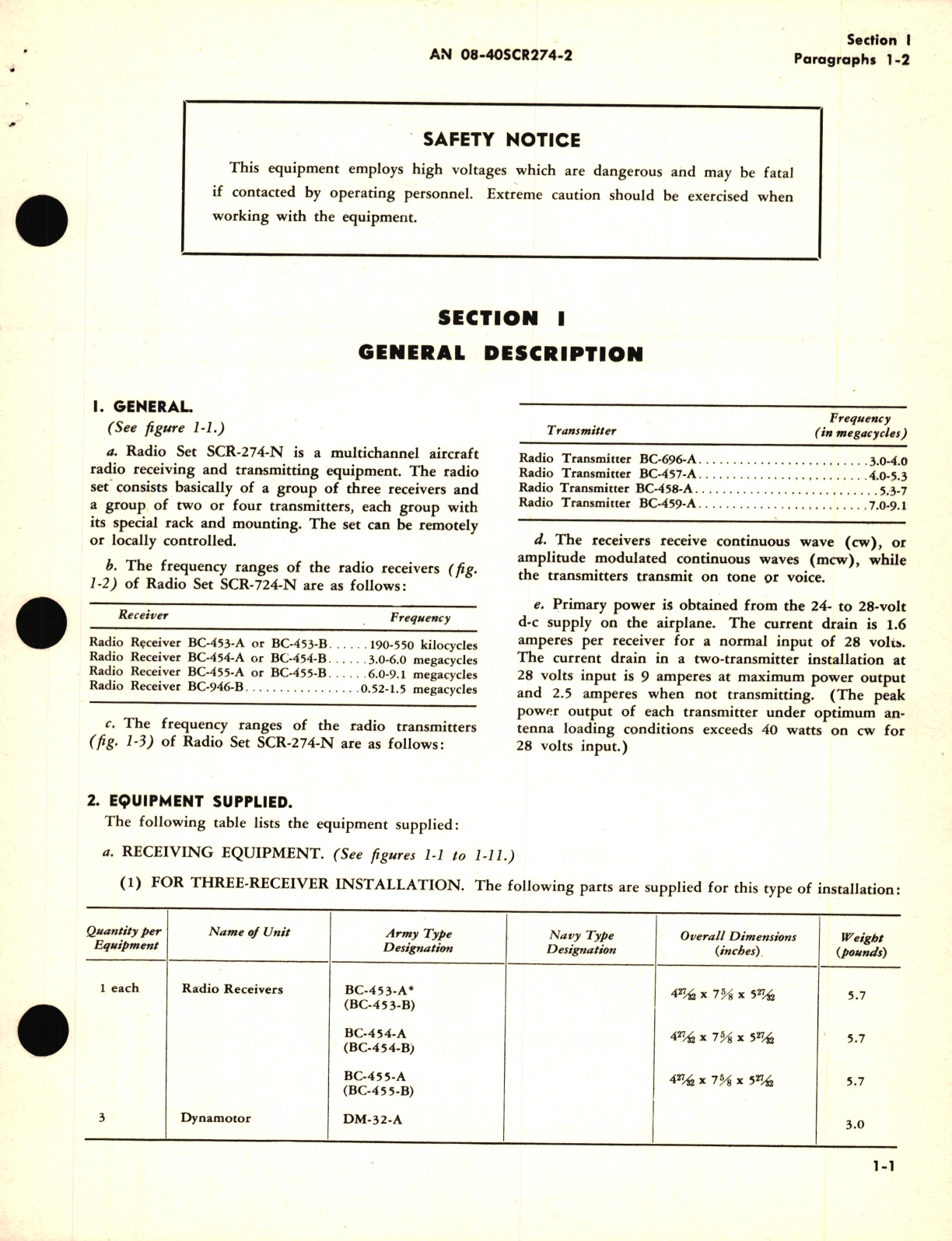 Sample page 7 from AirCorps Library document: Radio Set SCR-274-N