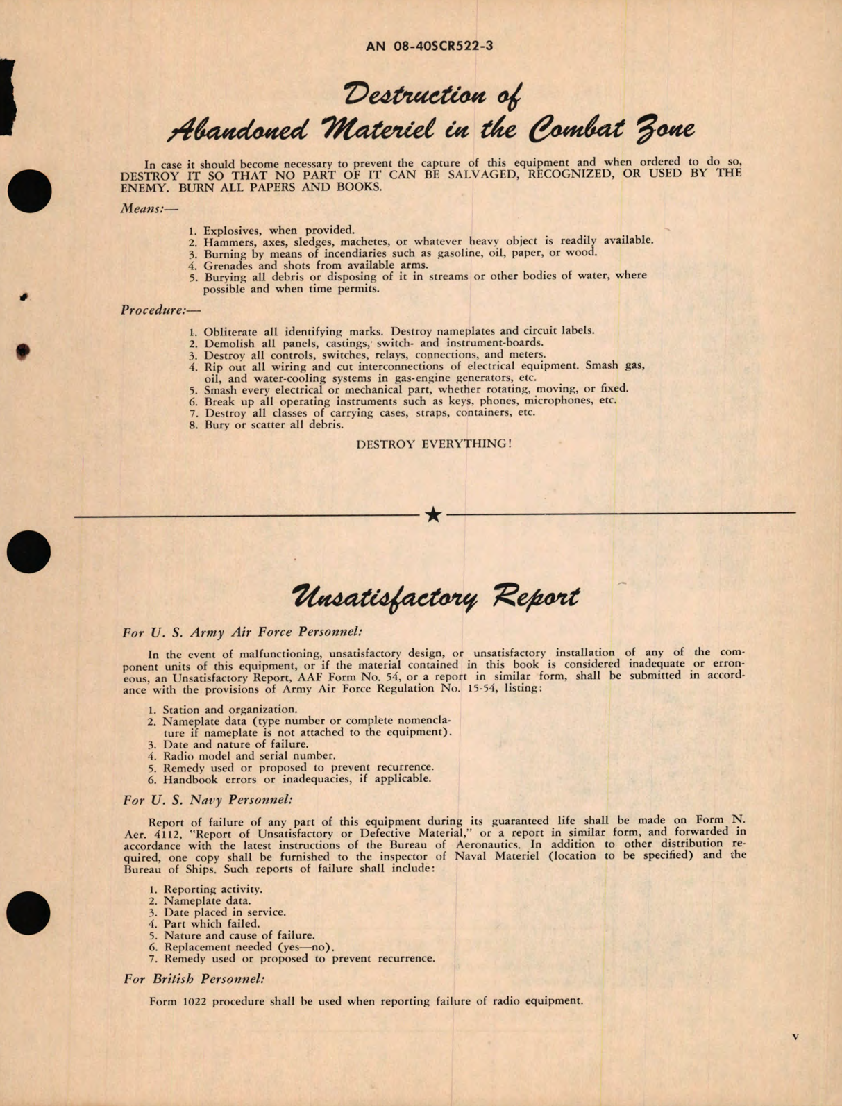 Sample page 7 from AirCorps Library document: Maintenance Instructions for Radio Sets SCR-522-A and SCR-542-A