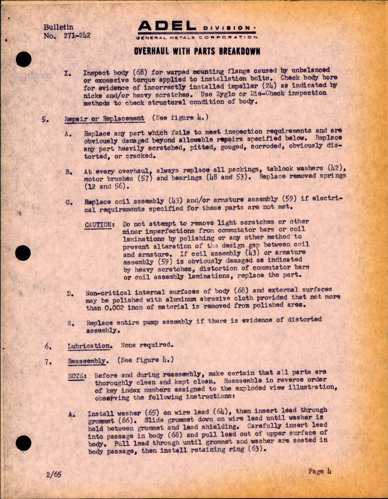 Sample page 7 from AirCorps Library document: Overhaul with Parts Breakdown - Fuel Booster Pump - Part 71154 