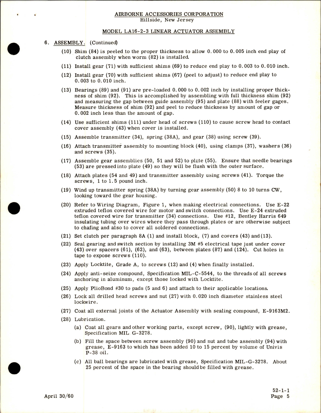 Sample page 5 from AirCorps Library document: Overhaul Instructions for Linear Actuator Assembly - Model LA16-2-3 