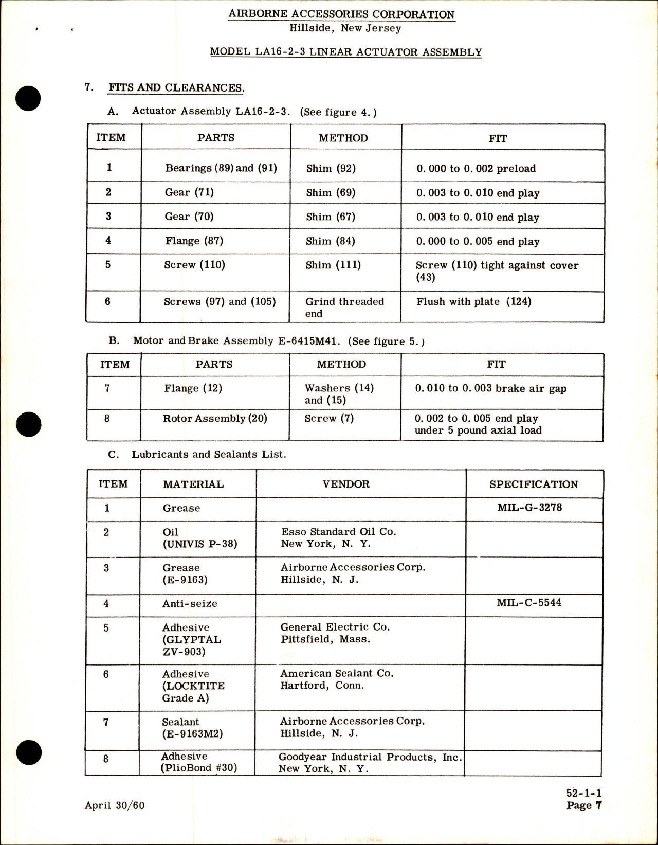 Sample page 7 from AirCorps Library document: Overhaul Instructions for Linear Actuator Assembly - Model LA16-2-3 