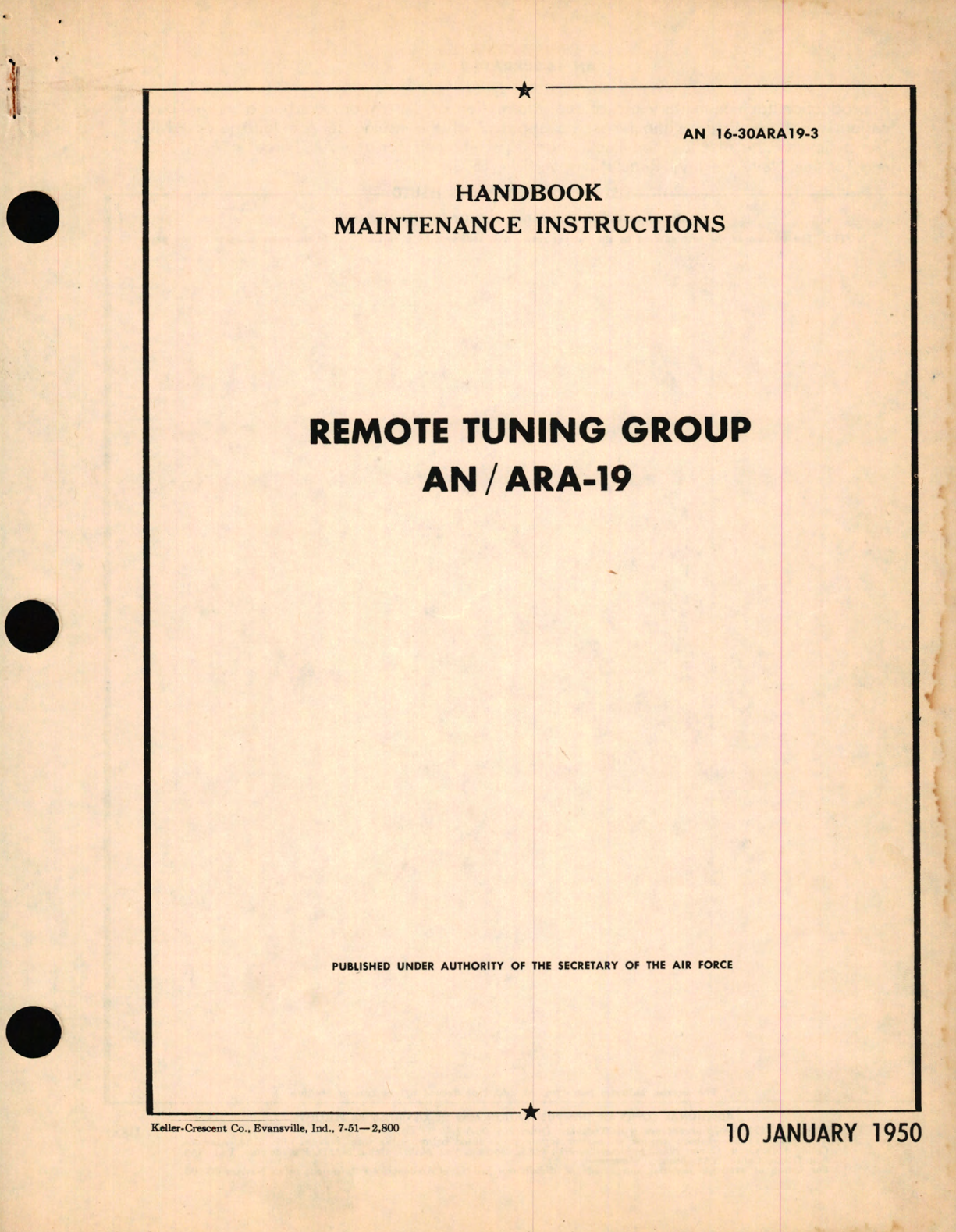 Sample page 1 from AirCorps Library document: Maintenance Instructions for Remote Tuning Group AN ARA-19