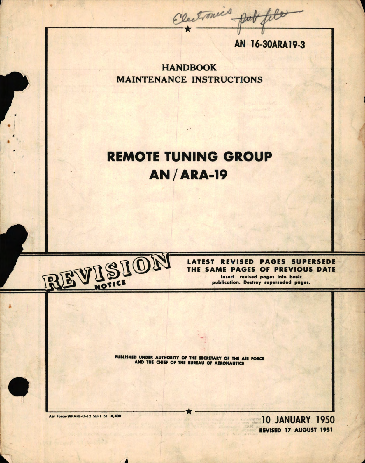 Sample page 1 from AirCorps Library document: Maintenance Instructions for Remote Tuning Group AN/ARA-19