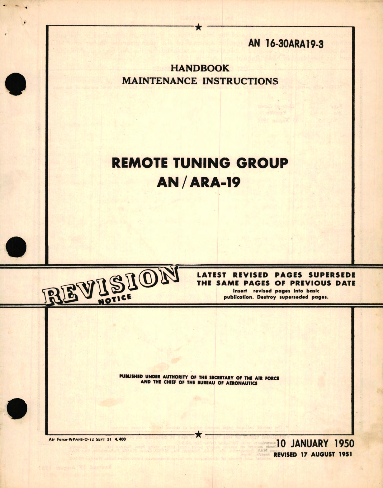 Sample page 1 from AirCorps Library document: Maintenance Instructions for Remote Tuning Group AN/ARA-19