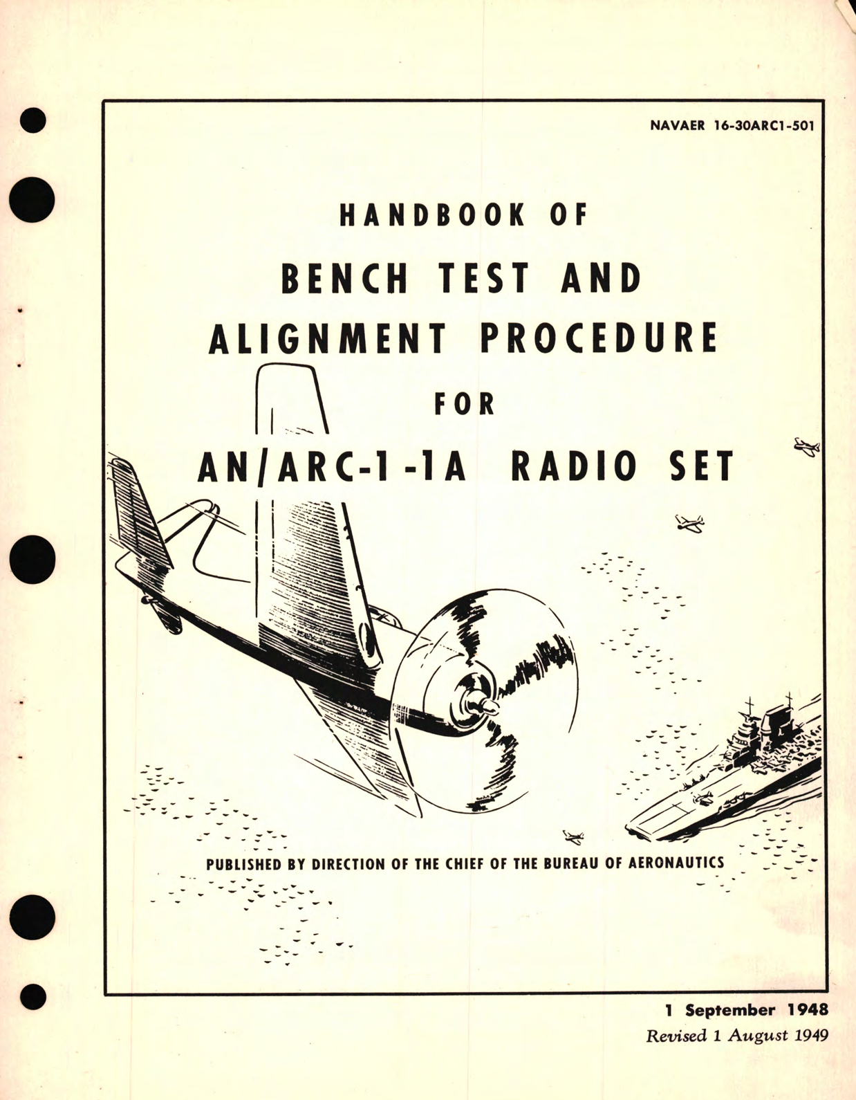 Sample page 1 from AirCorps Library document: Bench Test and Alignment Procedure for AN ARC-1-1A Radio Set