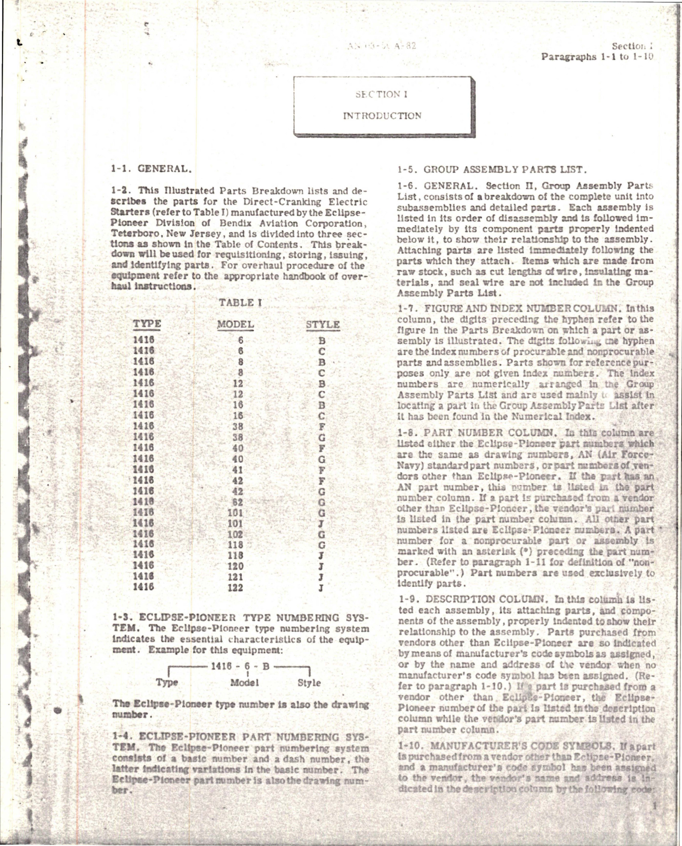 Sample page 9 from AirCorps Library document: Illustrated Parts Breakdown for Direct Cranking Electric Starters - Part 1416 