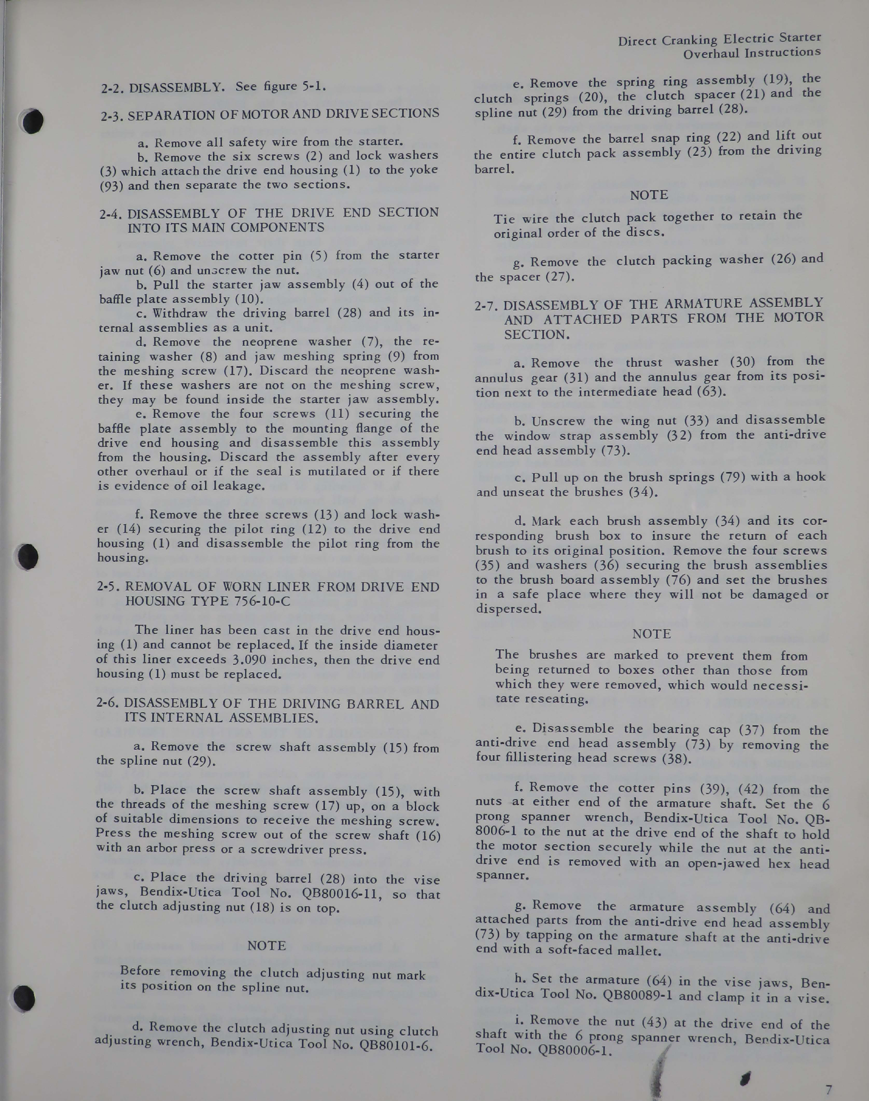 Sample page 7 from AirCorps Library document: Overhaul Instructions with Parts for Direct Cranking Electric Starter - Type 756-10-C 