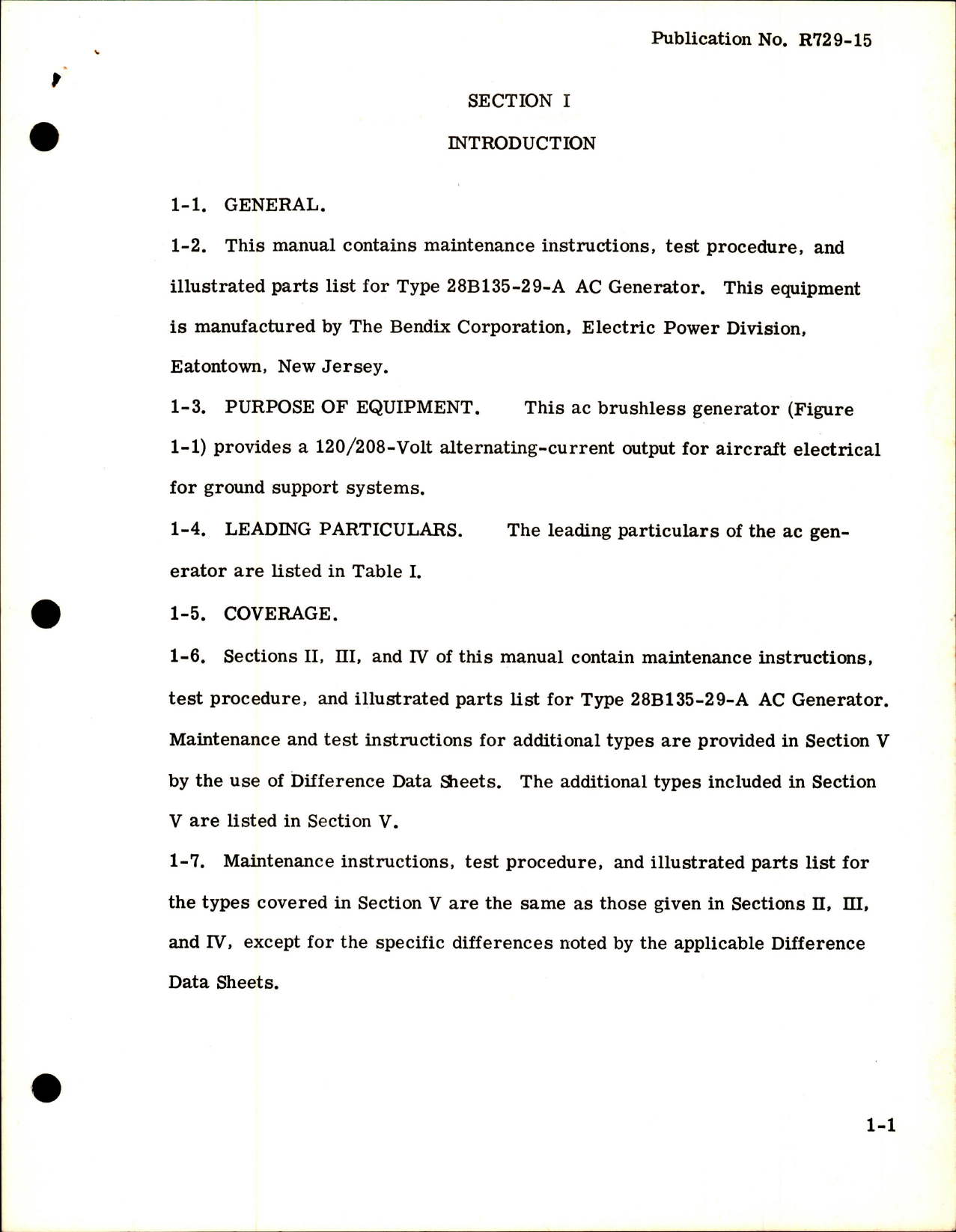 Sample page 7 from AirCorps Library document: Maintenance Instructions with Parts for AC Generator - Type 28B135-29-A, 28B135-76-A
