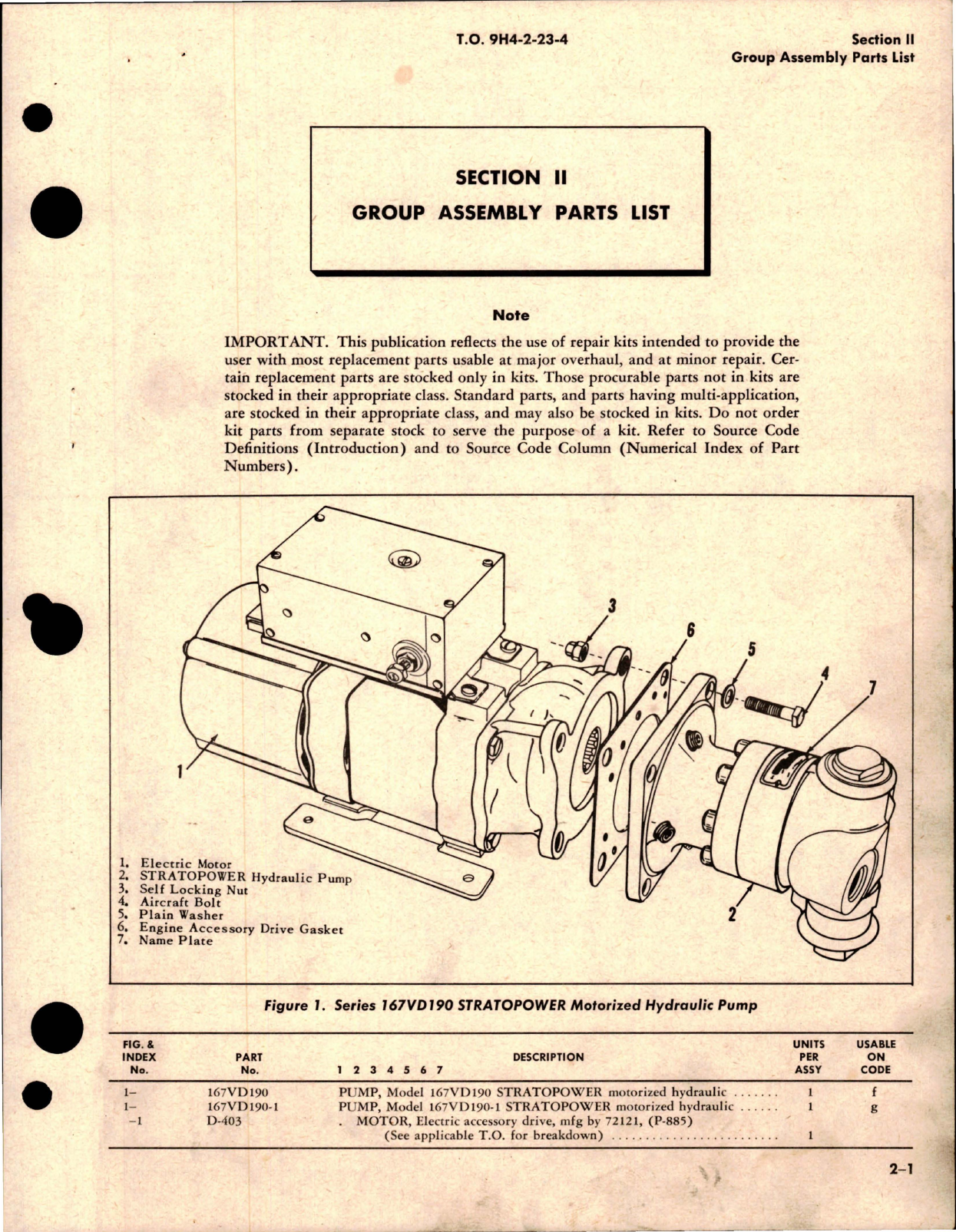 Sample page 5 from AirCorps Library document: Illustrated Parts Breakdown for Stratopower Hydraulic Pump w/Motorized 
