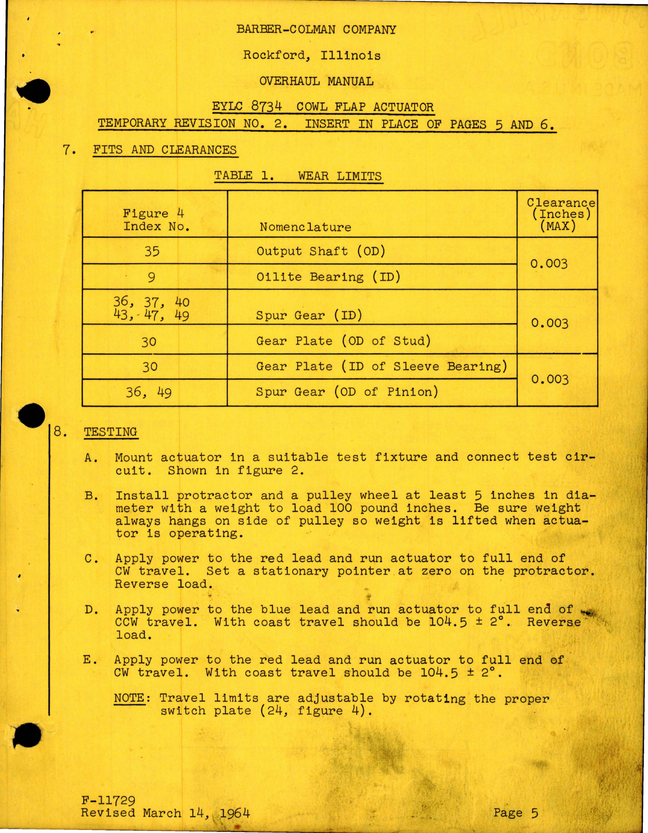 Sample page 5 from AirCorps Library document: Overhaul Instructions for Cowl Flap Actuator - EYLC 8734 