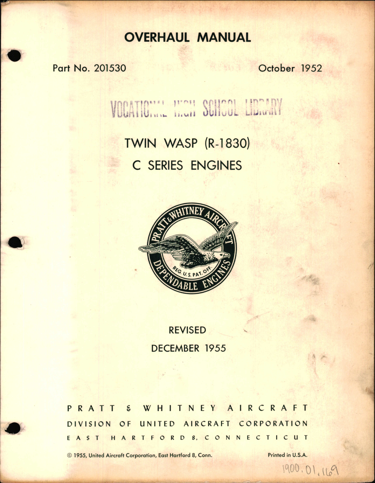 Sample page 1 from AirCorps Library document: Overhaul Manual for Twin Wasp R-1830 C Series Engines