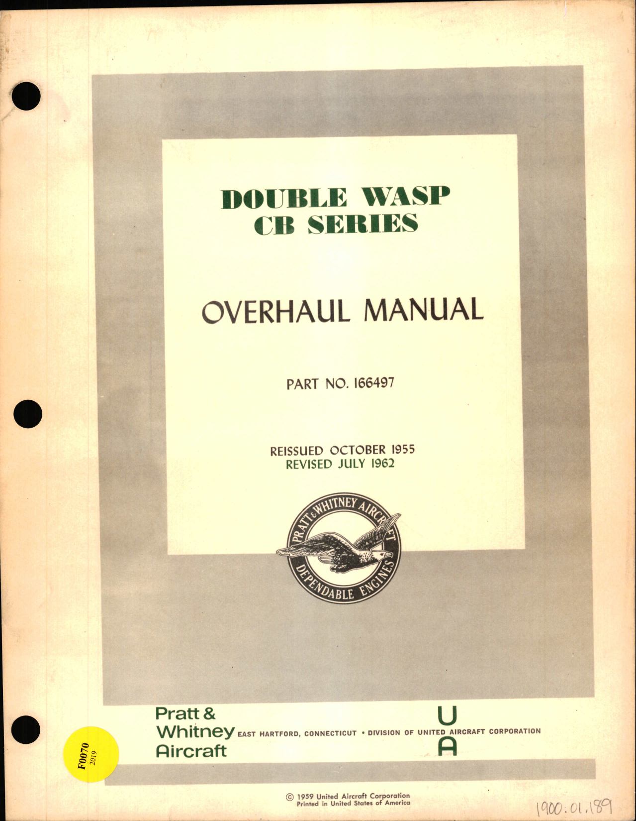 Sample page 1 from AirCorps Library document: Overhaul Manual for Double Wasp CB Series