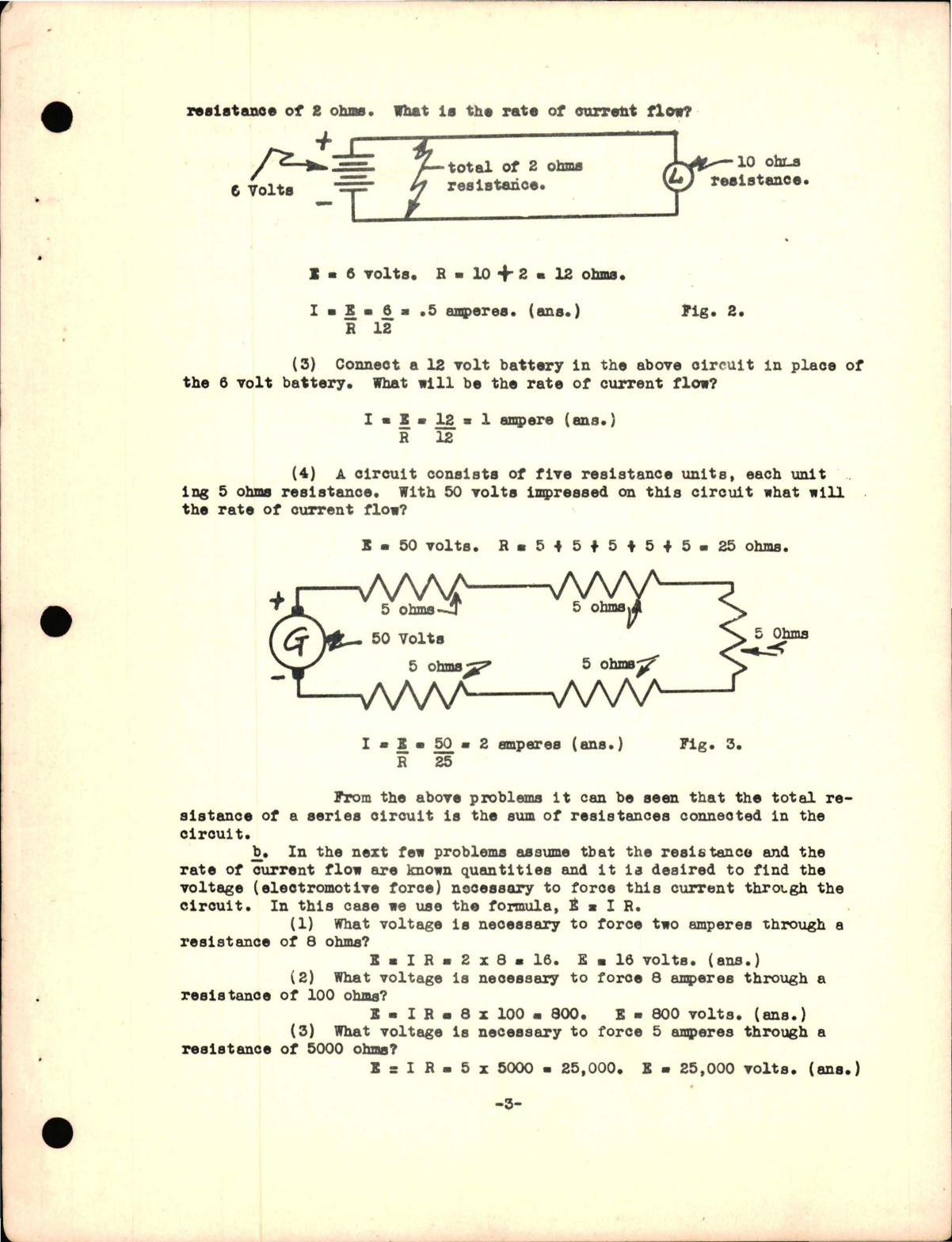 Sample page 5 from AirCorps Library document: Elements of Electricity  - Application of Ohm's Law - Lesson II