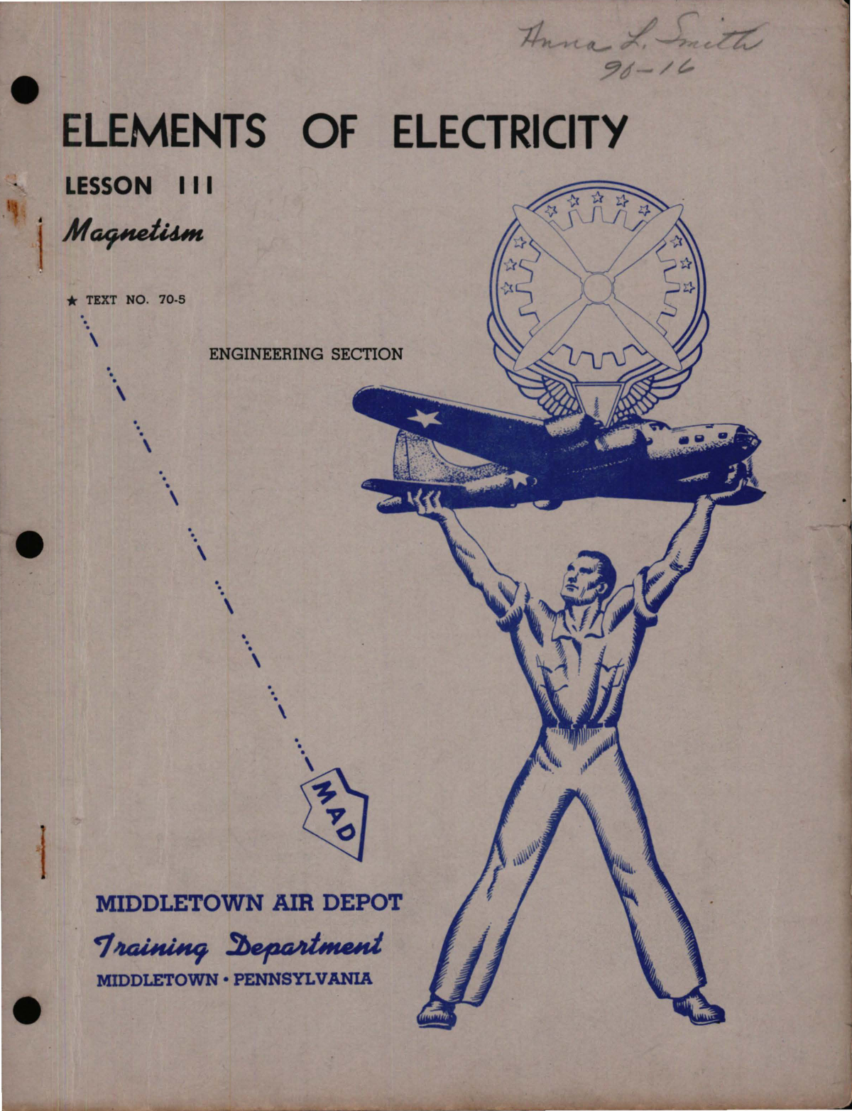 Sample page 1 from AirCorps Library document: Elements of Electricity for Magnetism - Lesson III 