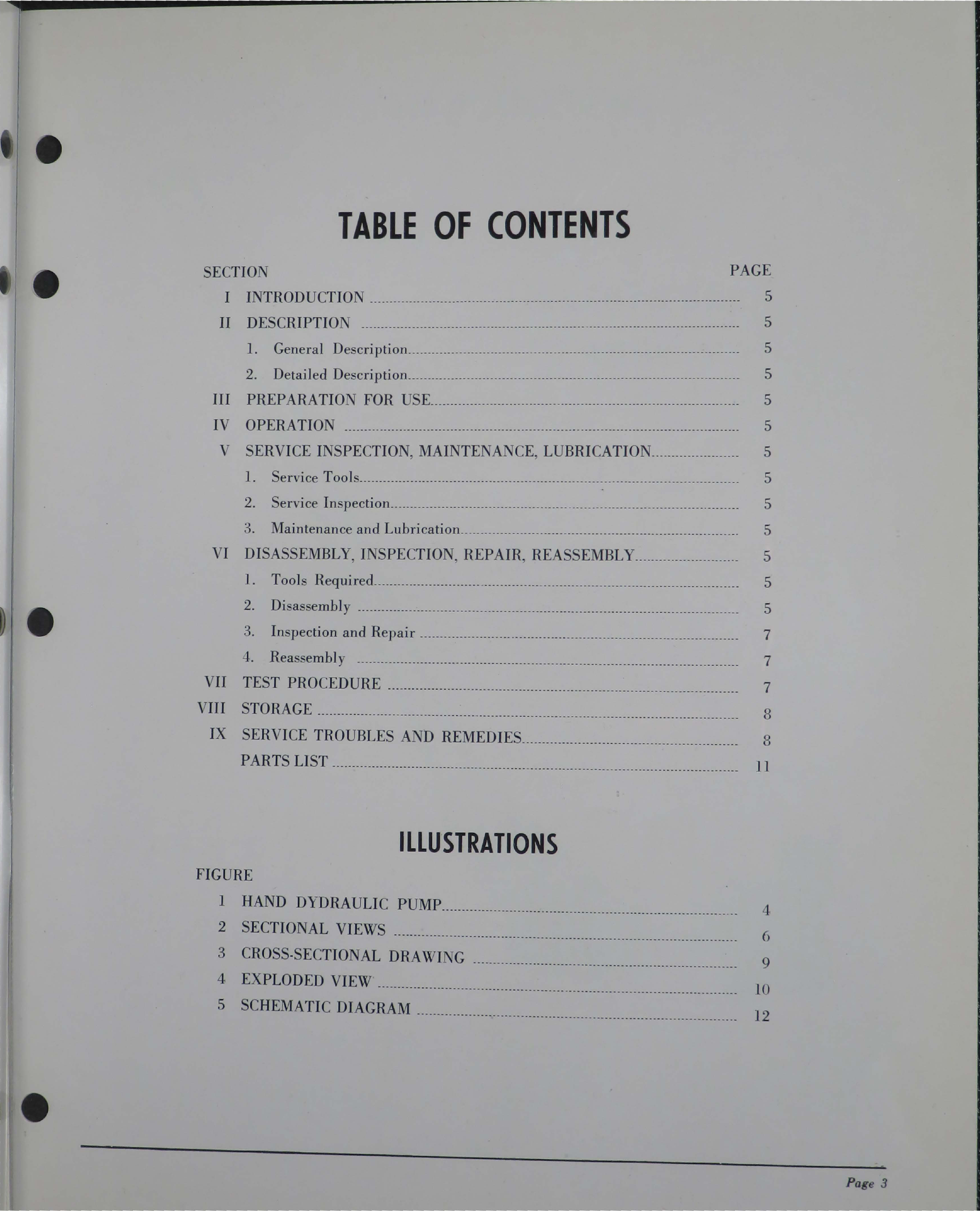 Sample page 5 from AirCorps Library document: Service Instructions with Parts Catalog for Altair Hydraulic Pumps