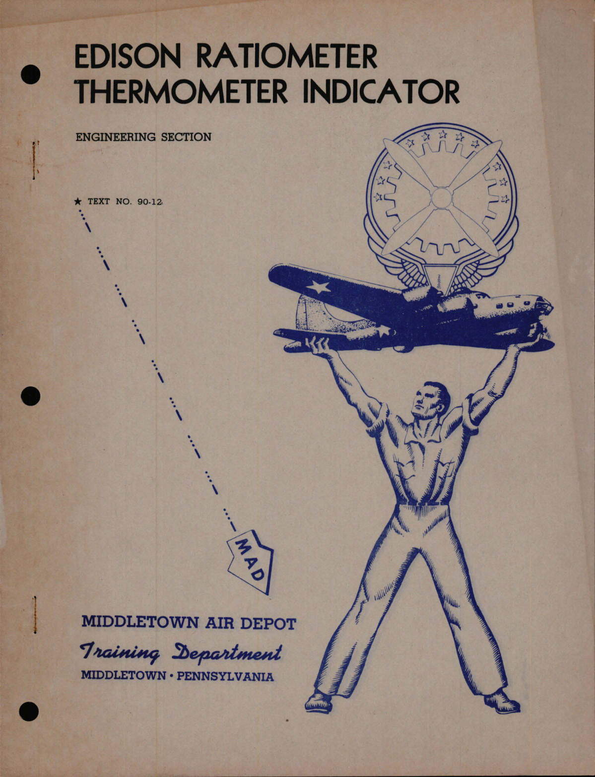 Sample page 1 from AirCorps Library document: Edison Ratiometer Thermometer Indicator Engineering Section