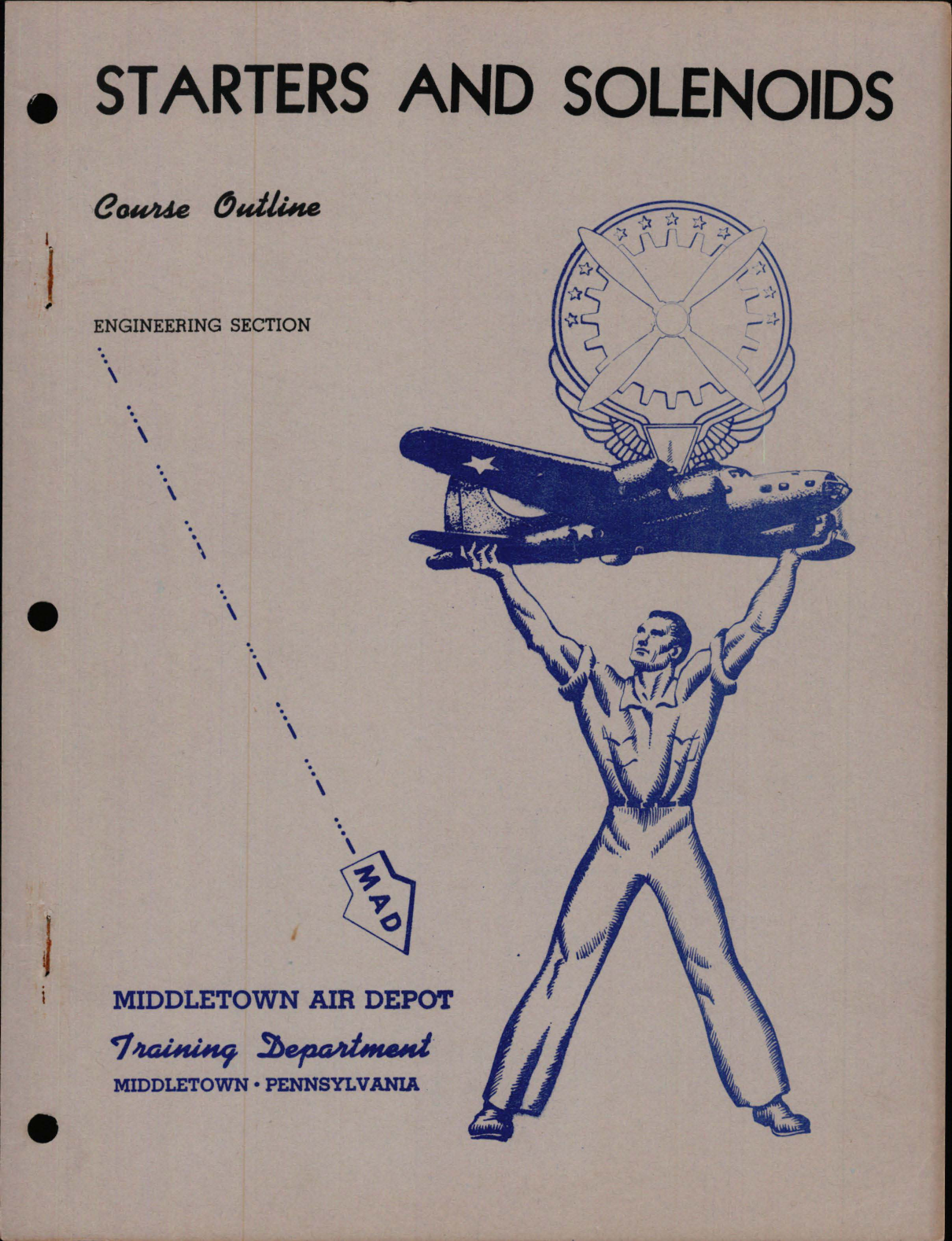 Sample page 1 from AirCorps Library document: Starters and Solenoids Course Outline - Engineering Section 
