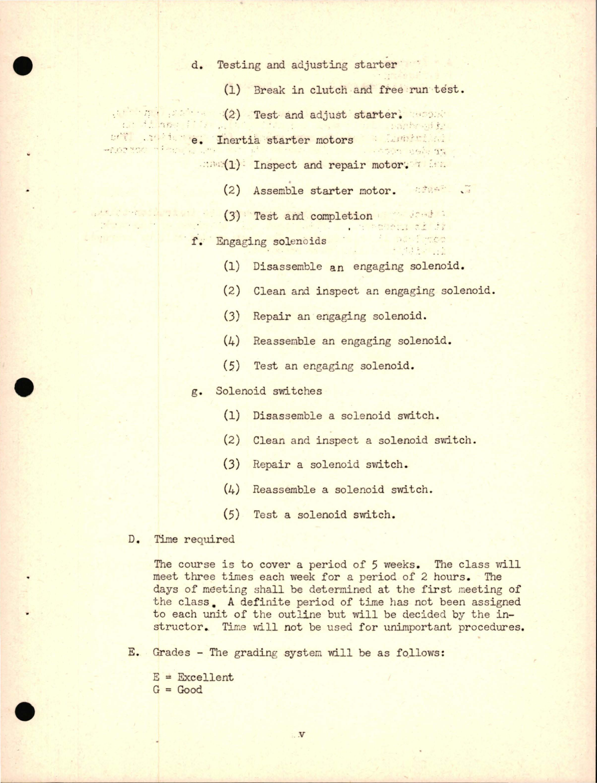 Sample page 7 from AirCorps Library document: Starters and Solenoids Course Outline - Engineering Section 