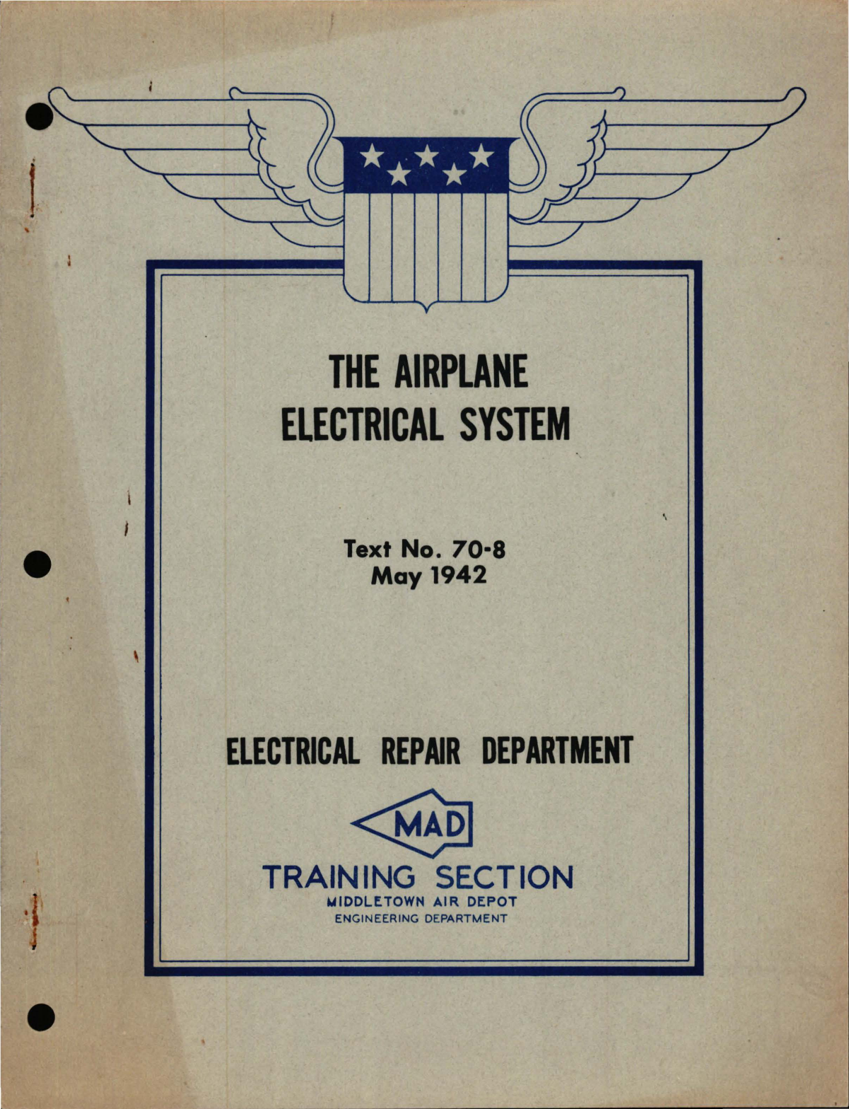 Sample page 1 from AirCorps Library document: Airplane Electrical System 