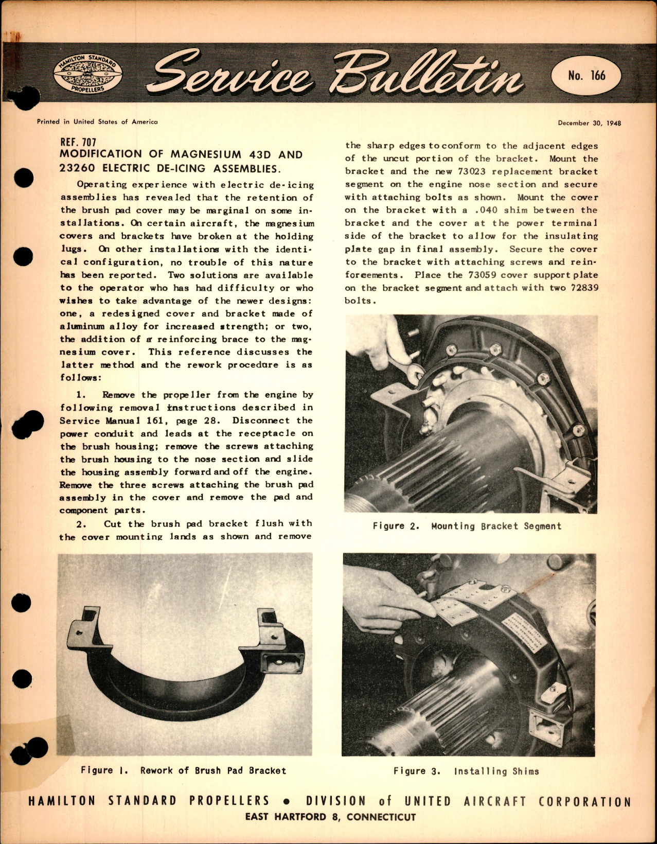 Sample page 1 from AirCorps Library document: Modification of Magnesium 43D and 23260 Electric De-Icing Assemblies, Ref 707