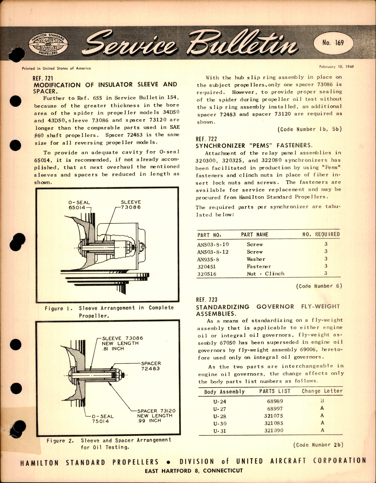 Sample page 1 from AirCorps Library document: Modification of Insulator Sleeve and Spacer, Ref 721