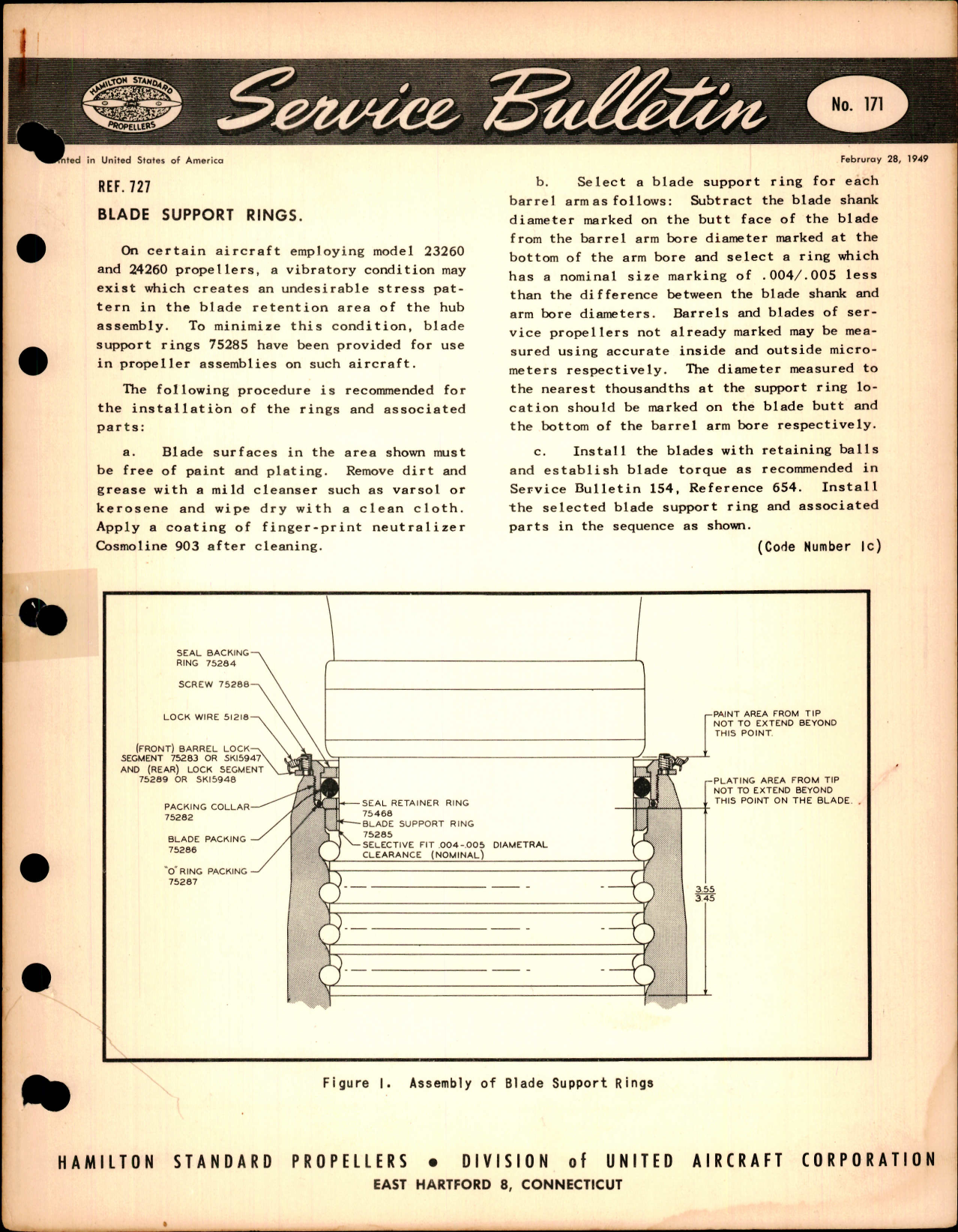 Sample page 1 from AirCorps Library document: Blade Support Rings, Ref 727