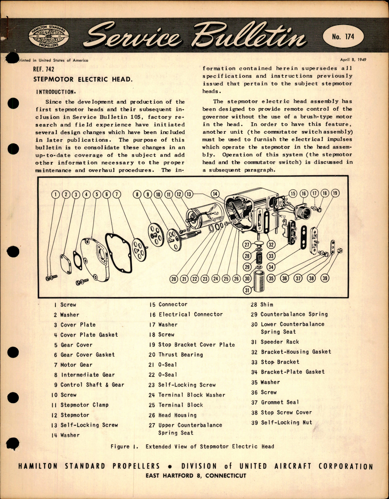 Sample page 1 from AirCorps Library document: Stepmotor Electric Head, Ref 742