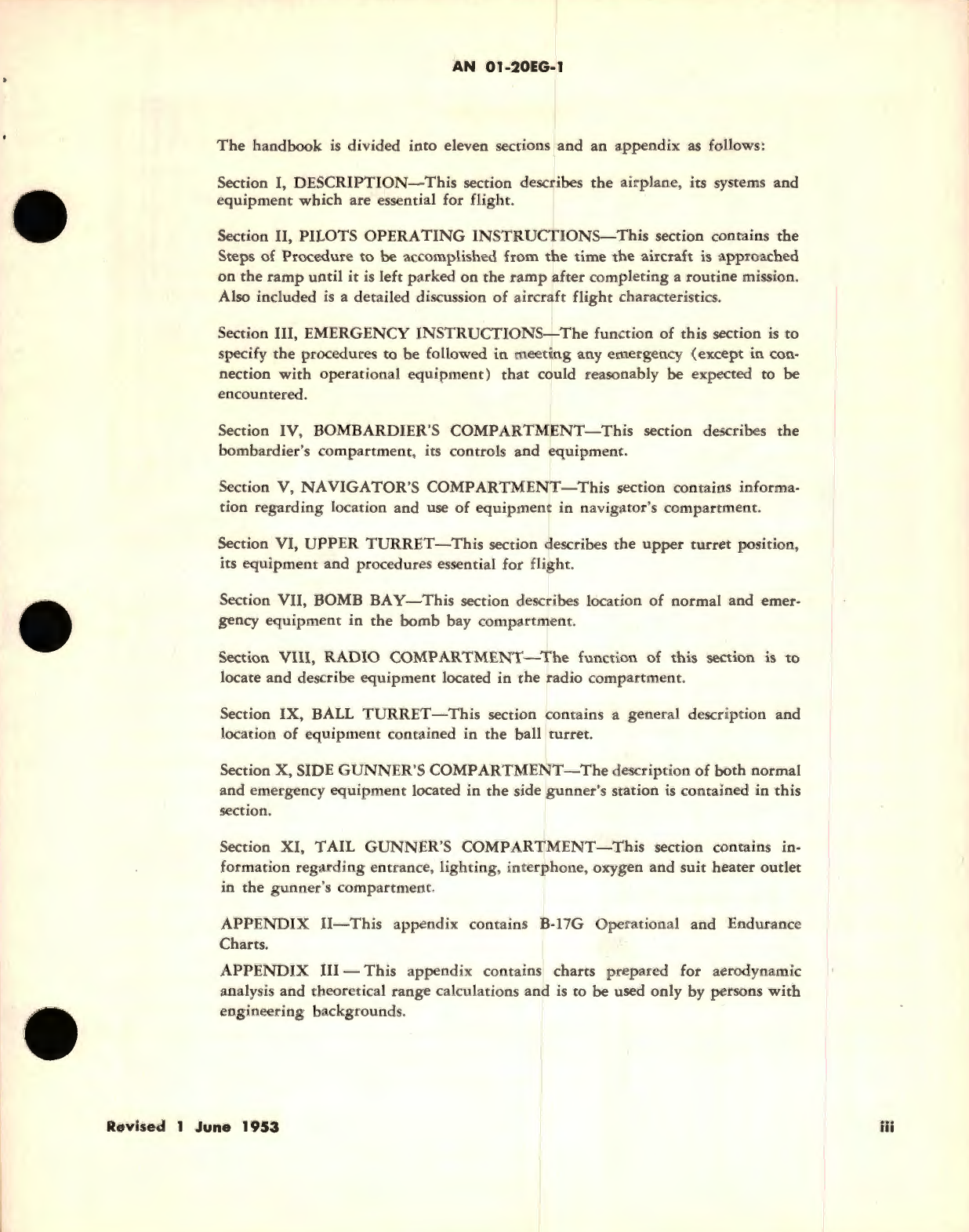 Sample page 5 from AirCorps Library document: Flight Handbook for USAF Series B-17G Navy Series PB-1W Aircraft