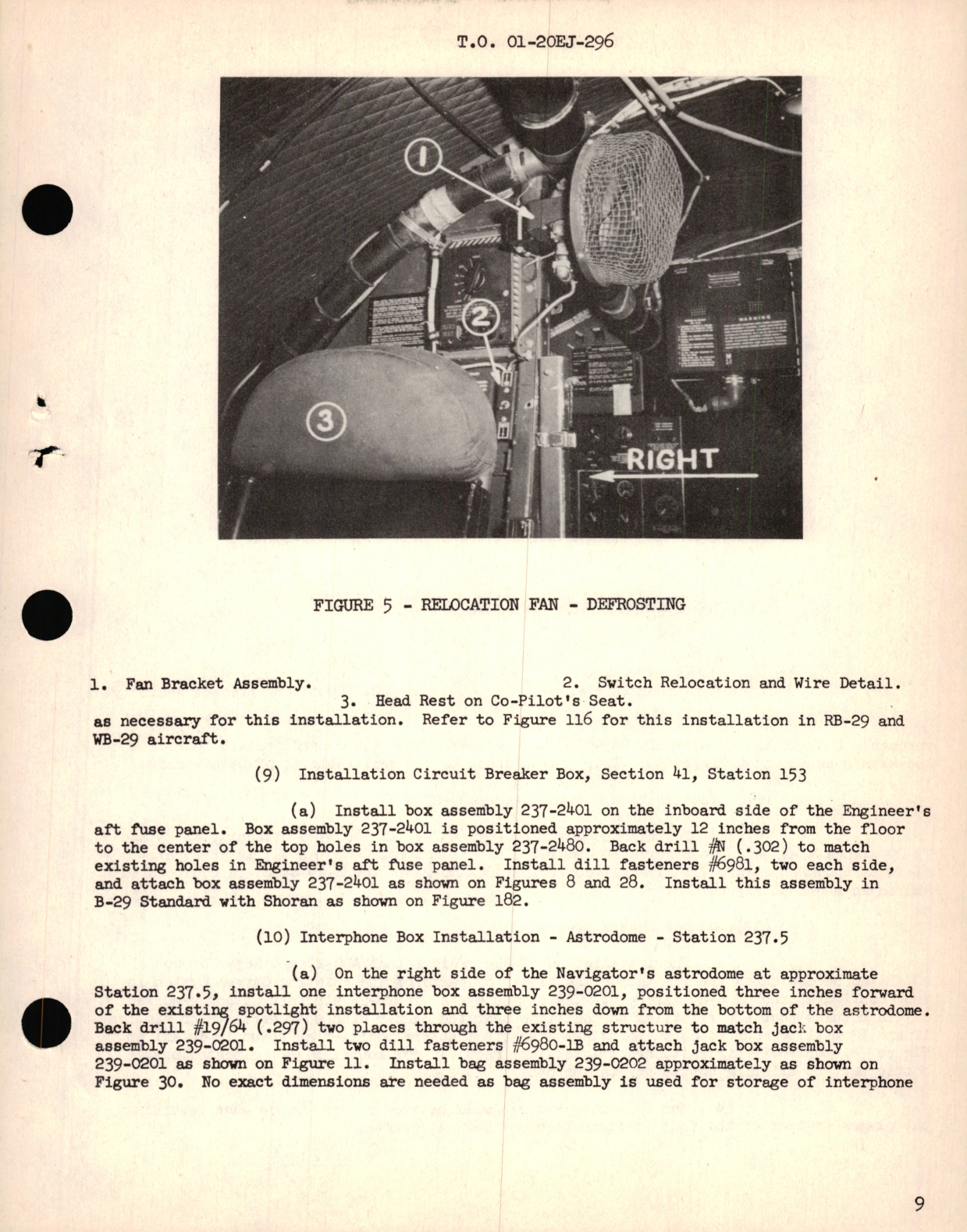 Sample page 9 from AirCorps Library document: Radio Set AN,ARC-27 and Keyer Group AN,ARA-26, Installation of - The B-29 Standard, WB-29, TB-29, and RB-29 Aircraft