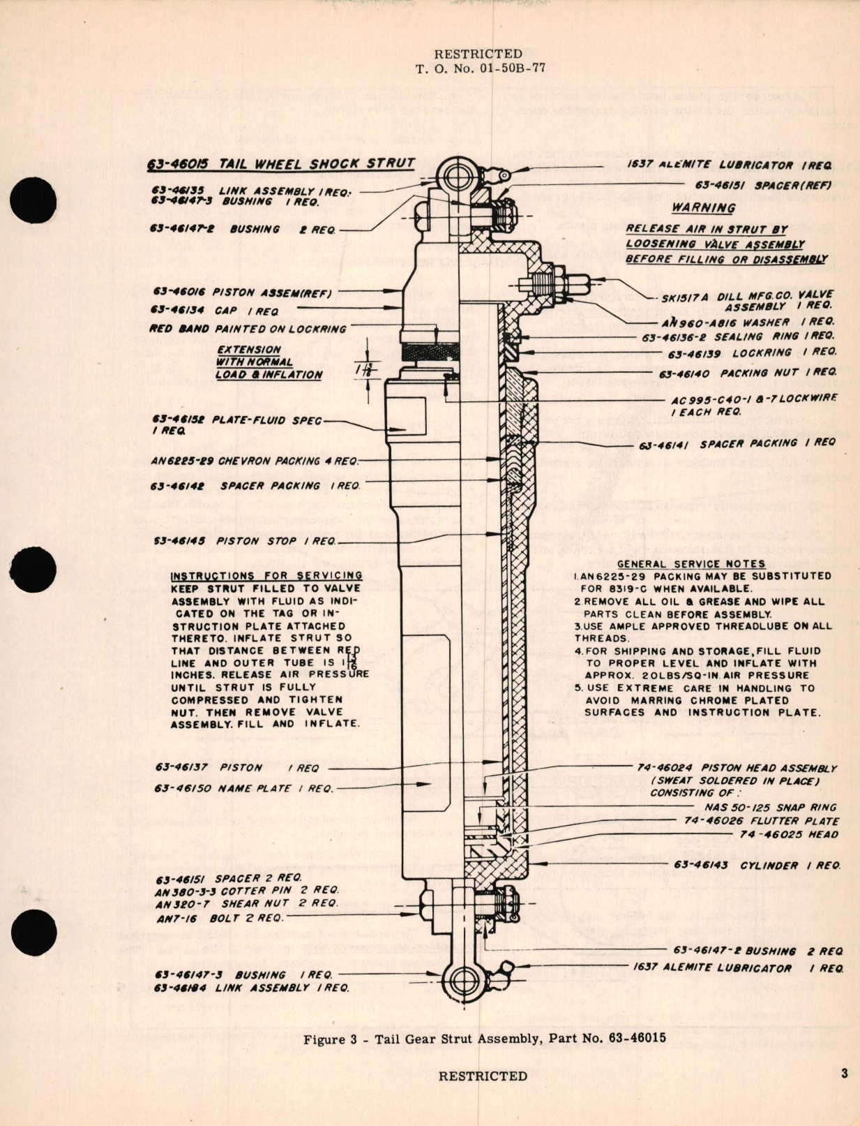 Sample page 3 from AirCorps Library document: Vultee - Rework of Tail Wheel Shock Strut Piston - BT-13, BT-13A, BT-13B, BT-15, SNV-1, and SNV-1, and SNV-2