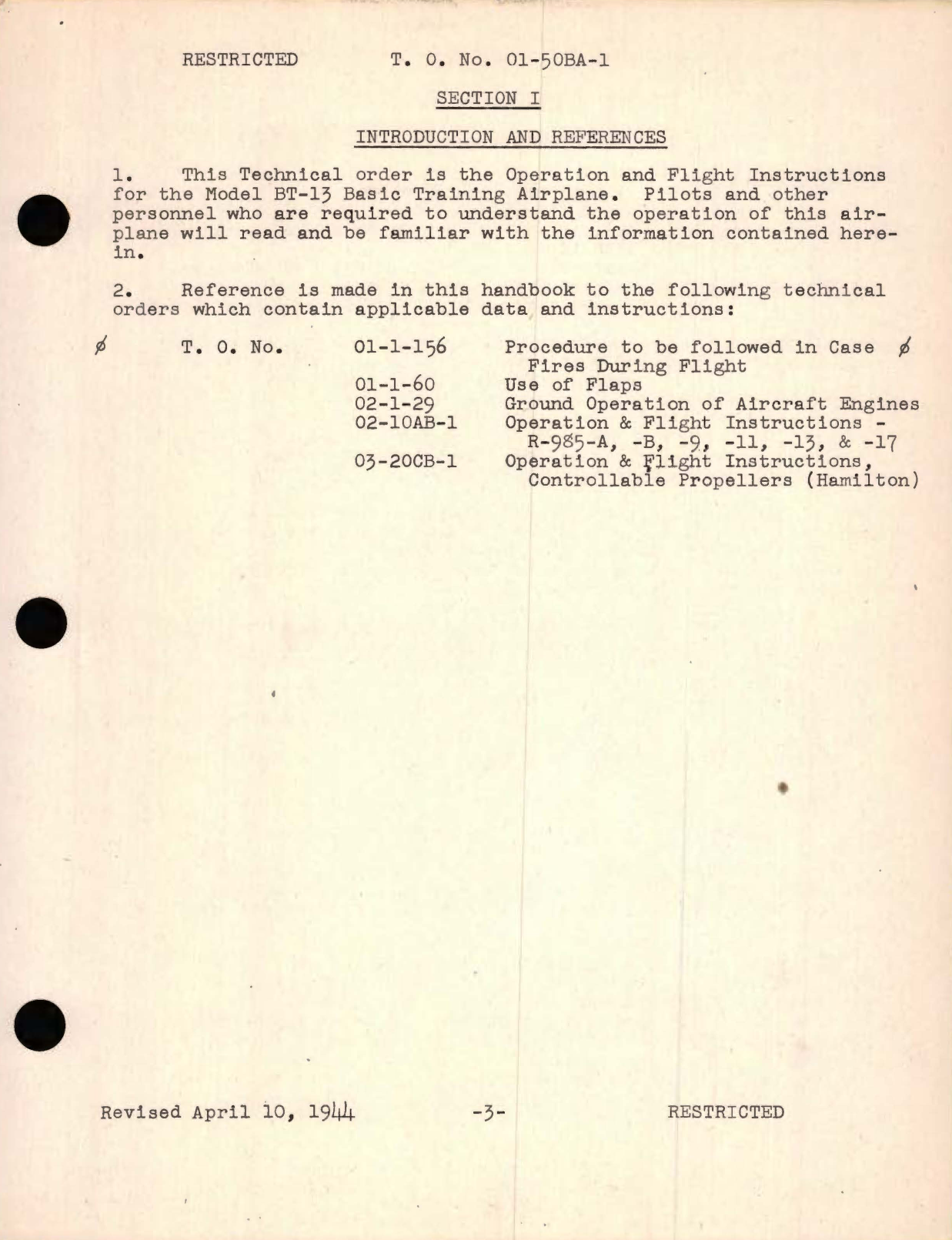 Sample page 5 from AirCorps Library document: Pilot's Flight Operating Instructions for Army Model BT-13 Airplane