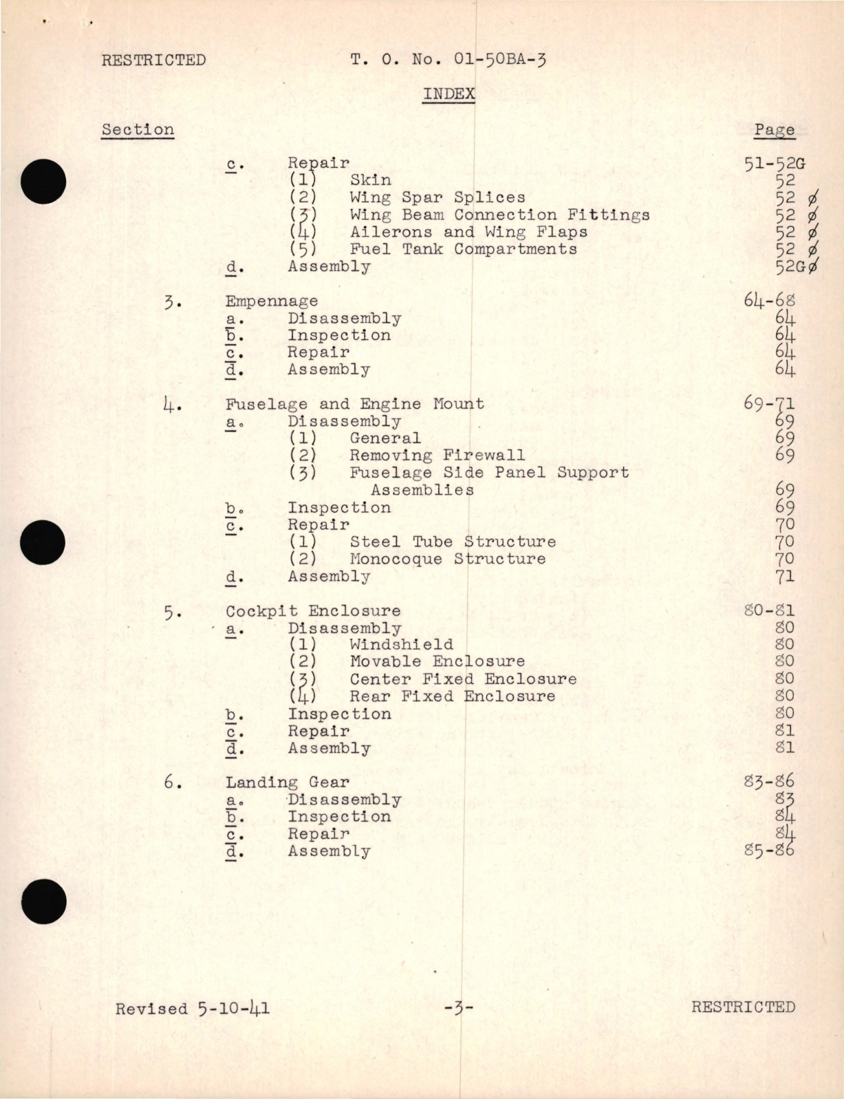 Sample page 5 from AirCorps Library document: Preliminary, Overhaul Instructions for the Model BT-13 Basic Training Airplane