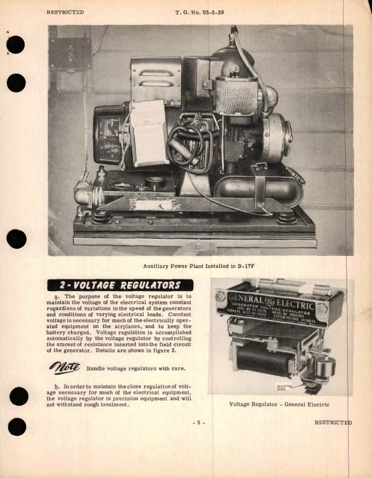 Sample page 5 from AirCorps Library document: Electrical Equipment - Operation and Adjustment of Electrical Power Systems