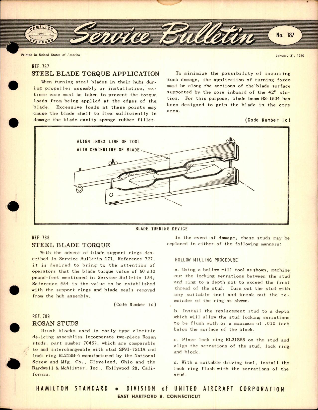 Sample page 1 from AirCorps Library document: Steel Blade Torque Application, Ref 787
