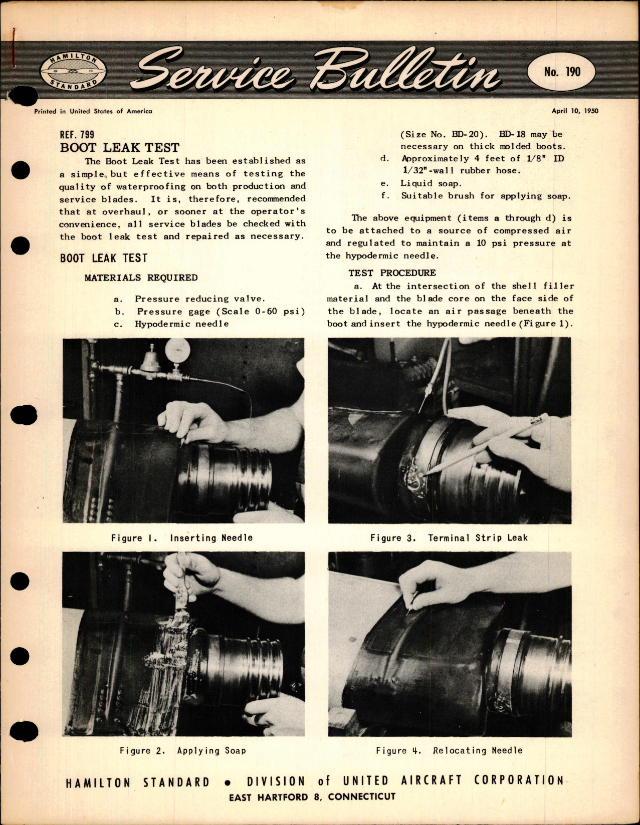Sample page 1 from AirCorps Library document: Boot Leak Test, Ref 799