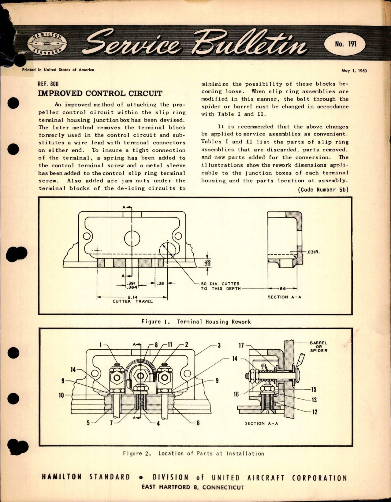 Sample page 1 from AirCorps Library document: Improved Control Circuit, Ref 800