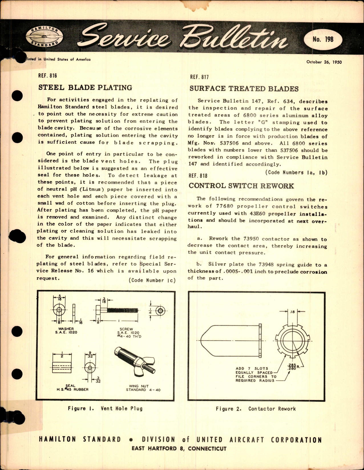 Sample page 1 from AirCorps Library document: Steel Blade Plating, Ref 816