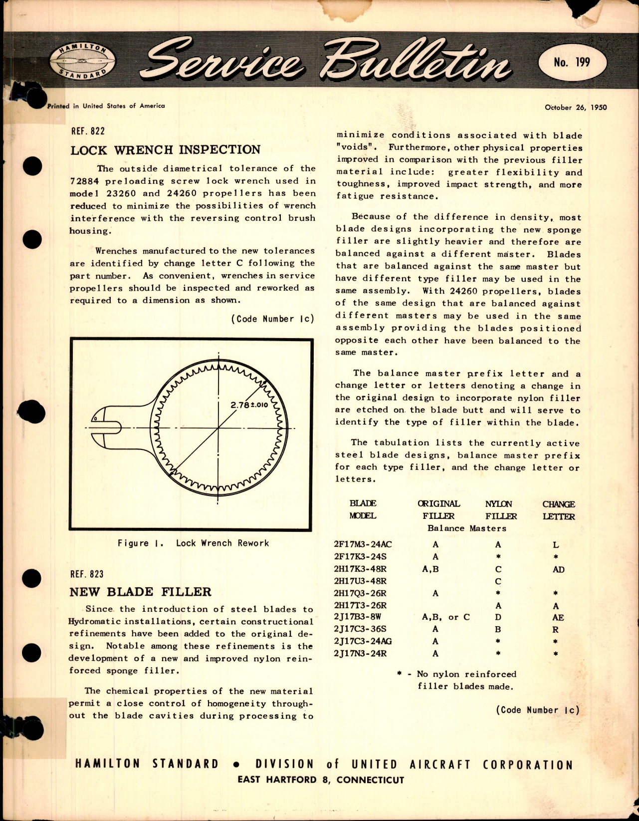 Sample page 1 from AirCorps Library document: Lock Wrench Inspection, Ref 822